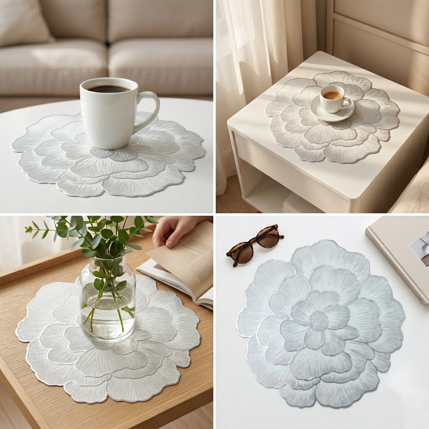 Round Floral PVC Table Mat – Waterproof & Heat Resistant for Dining - Image 4