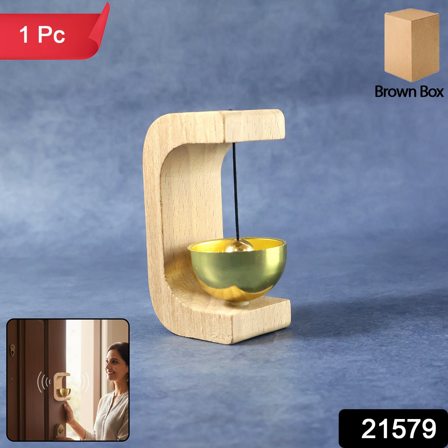 Zen Meditation Bell – Calming Sound with Wooden Stand - Image 2
