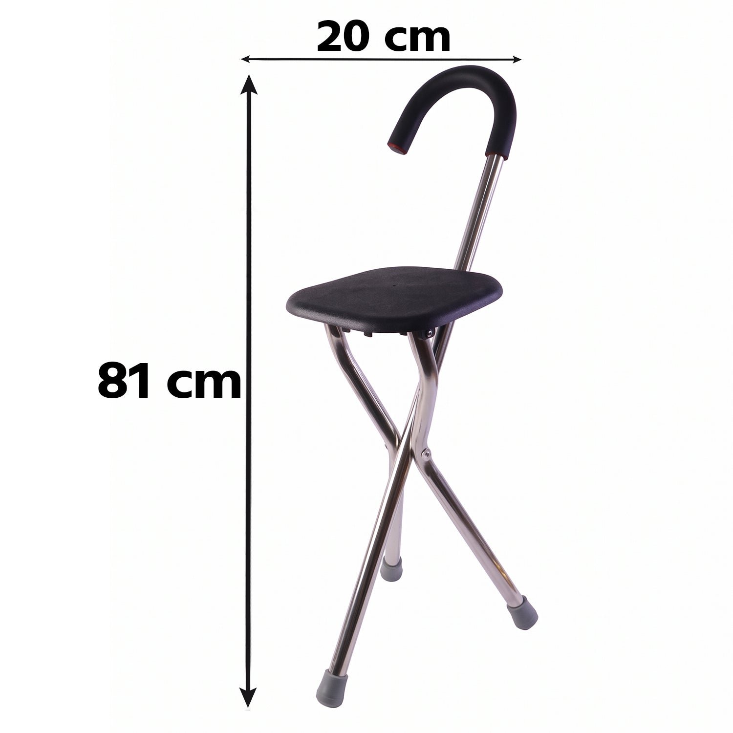 Folding Walking Stick with Seat 3 Leg Cane Stool Chair Support Stand (1 Pc) - Image 6