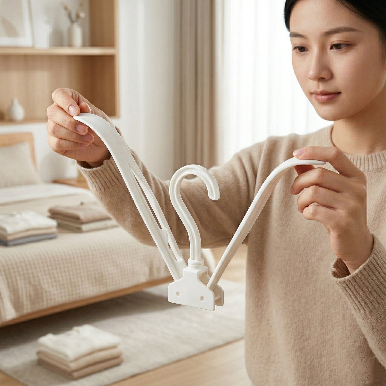 Foldable Plastic Clothes Hanger – Space Saving & Travel Friendly - Image 5