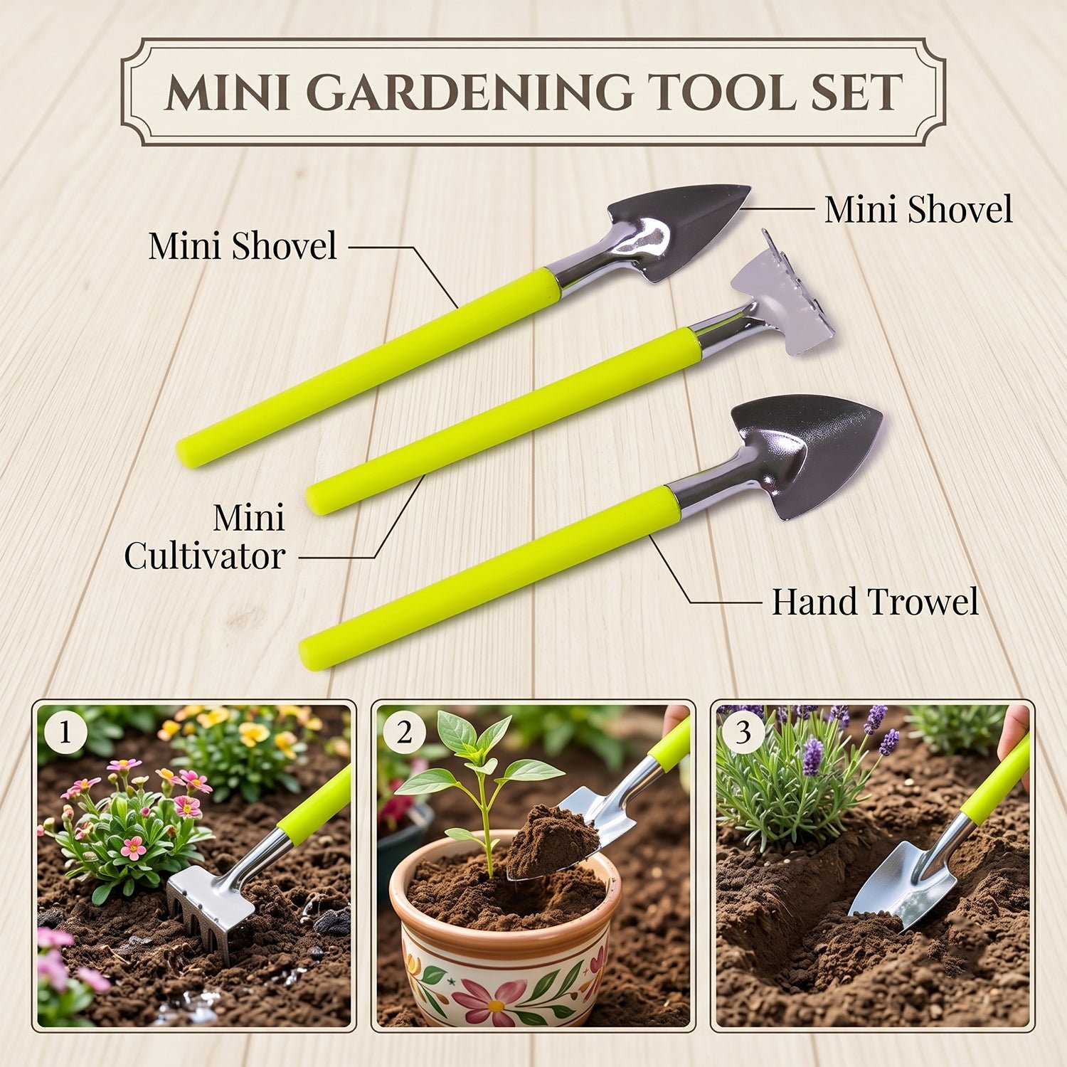Mini Gardening Tool Set – Complete 3-in-1 Gardening Hand Tools - Image 4