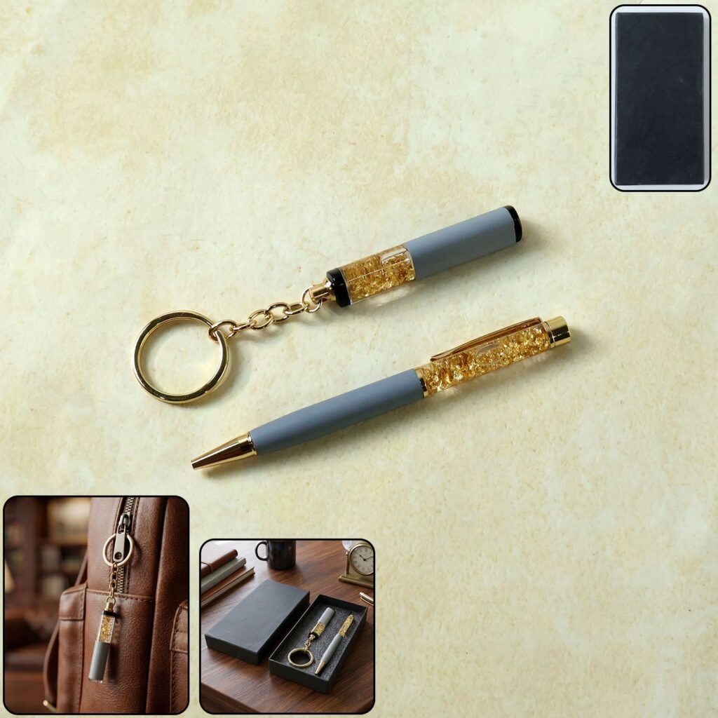 Premium 2 In 1 Keychain and Pen – Stylish Office Gift Set