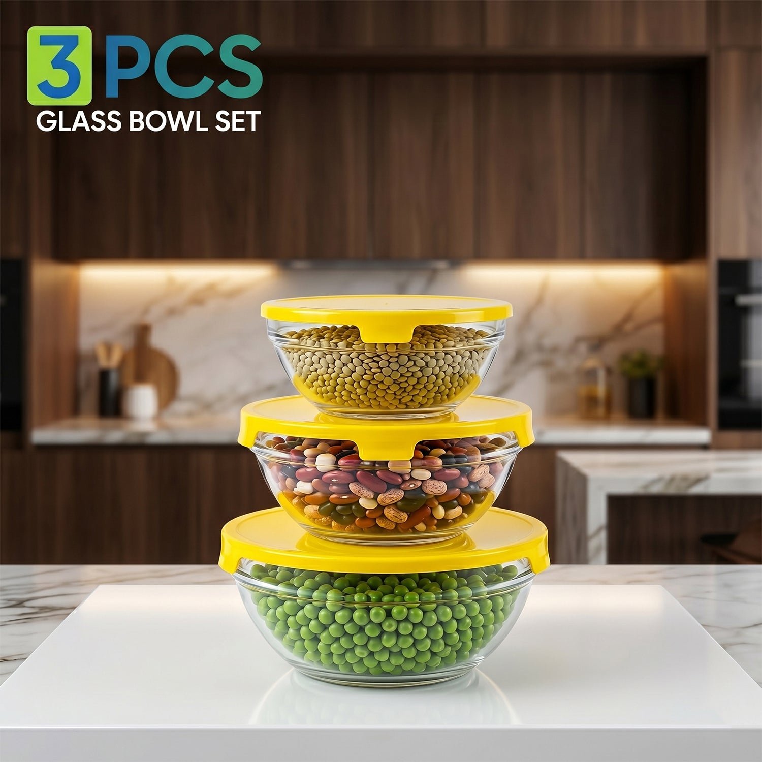 Glass Bowl Set with Lids – Versatile Kitchen Storage & Serving - Image 4