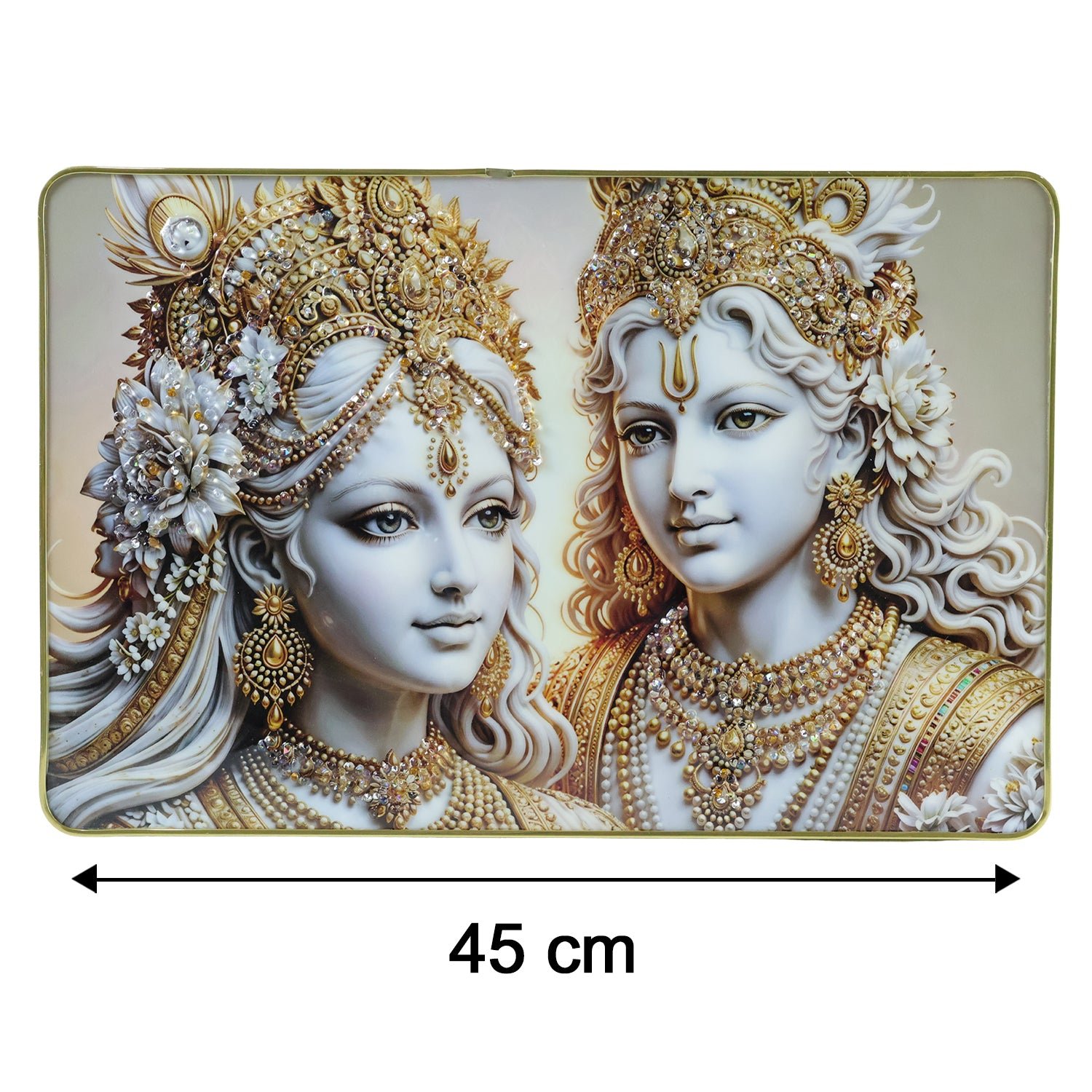 Radha Krishna Wall Art – Golden Finish Decor for Spiritual Spaces - Image 6