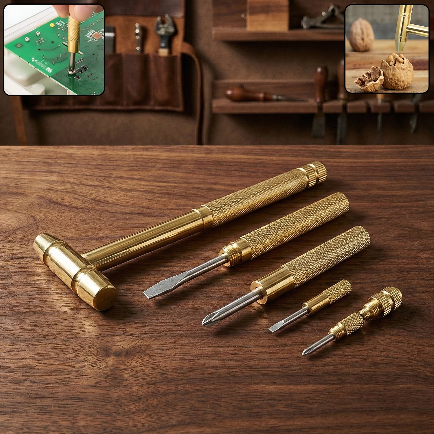 5-in-1 Small Hammer with Interchangeable Screwdriver Tips – Versatile Repair Tool - Image 2