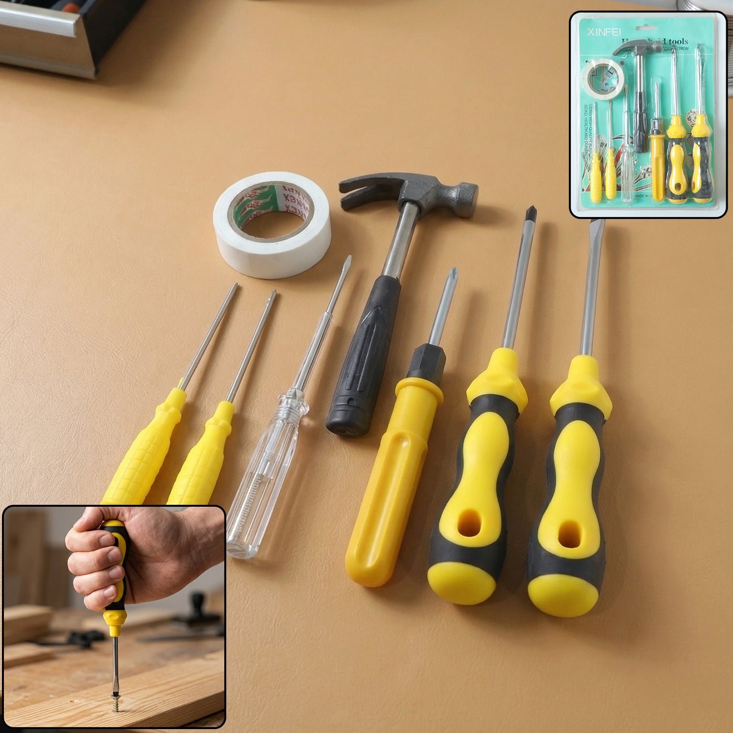 8 in 1 Hand Tool Kit – Compact DIY Repair & Maintenance Set