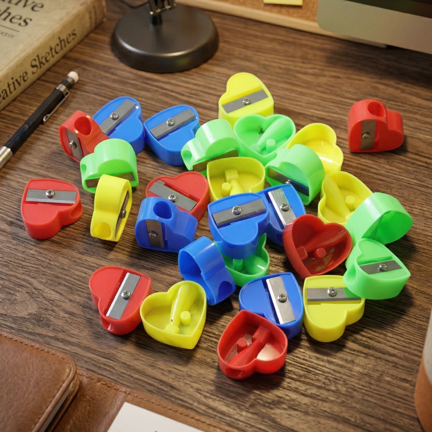 Heart Shape Pencil Sharpener – Colorful & Portable for Kids - Image 4