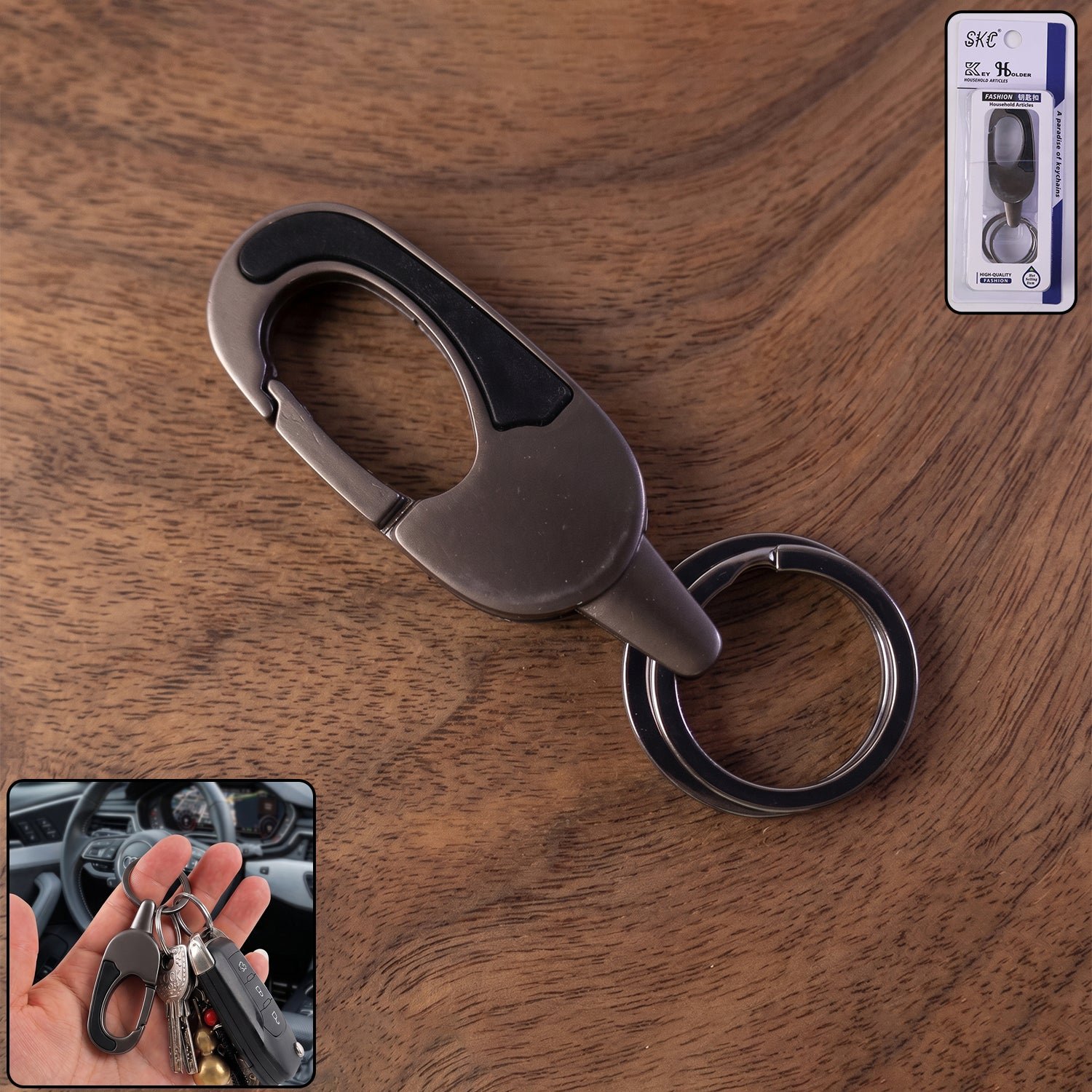 Metal Keychain with Carabiner – Durable & Stylish Organizer