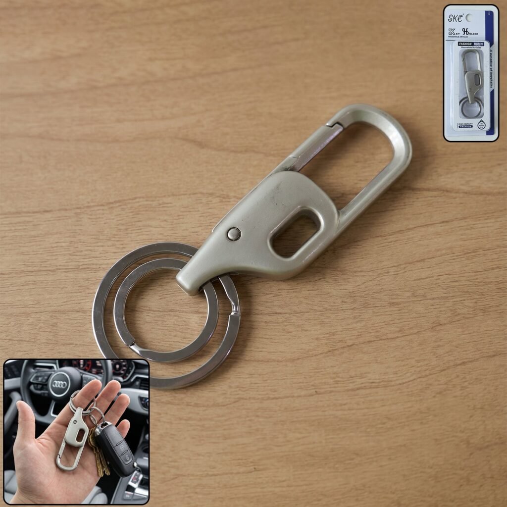Metal Key Holder – Heavy Duty Carabiner Style Keychain for Secure Keys