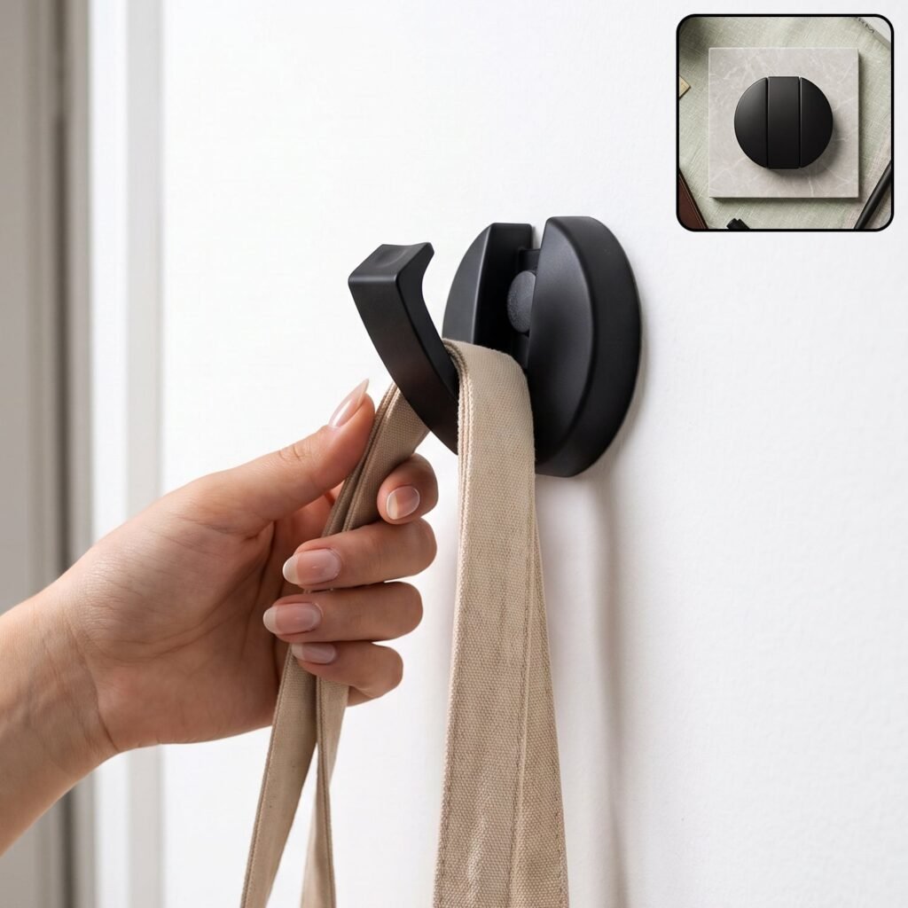 Foldable Wall Mount Hook with Screws Heavy Duty for Clothes Bags (1 Pc)