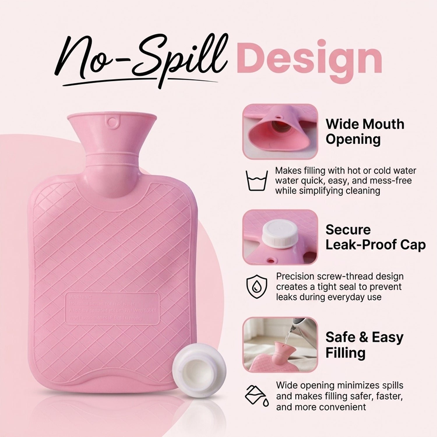 Hot Water Bag for Pain Relief Plastic Pack (1 Pc) - Image 3