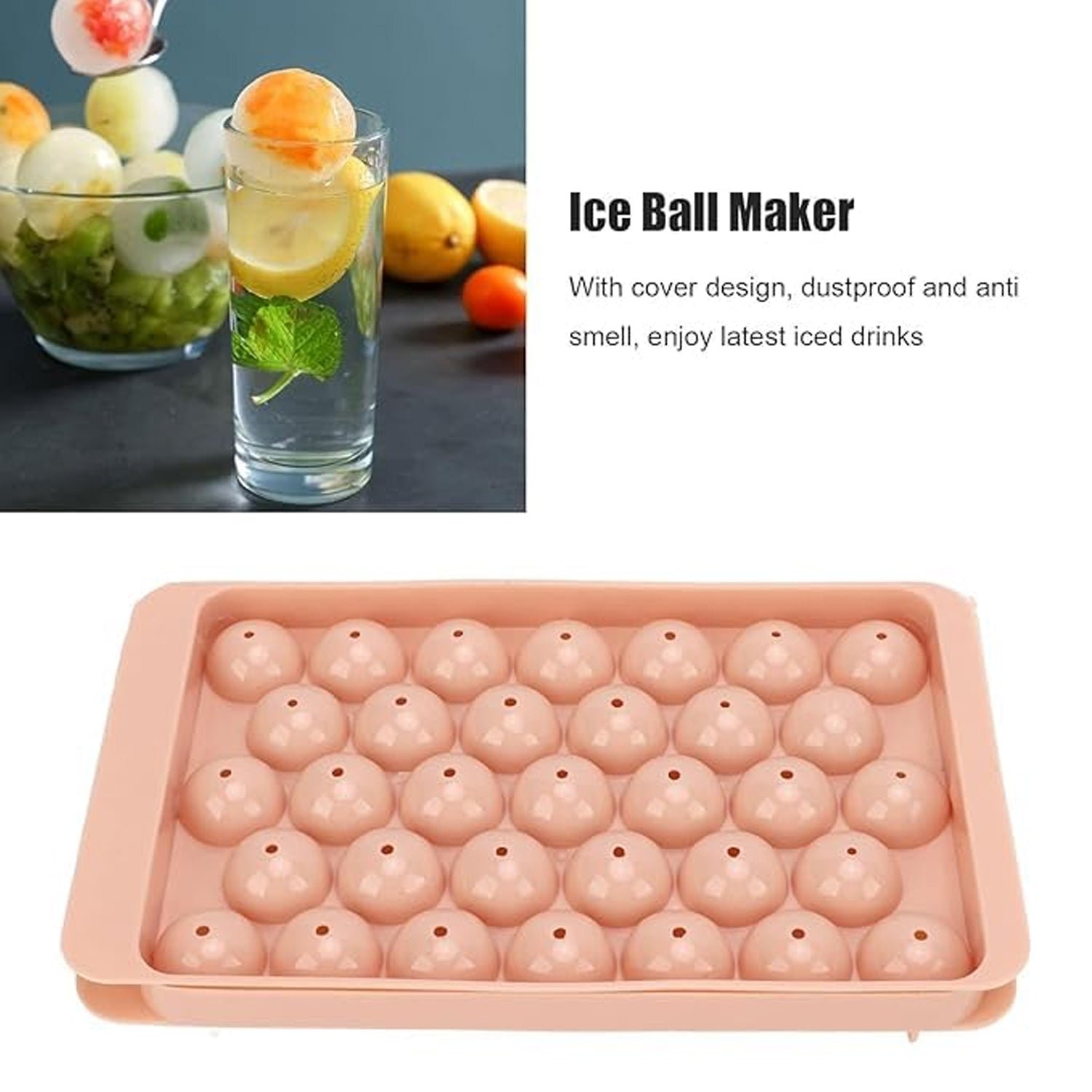 Plastic Ball Ice Cube Tray – Durable & Easy Release with Lid - Image 5