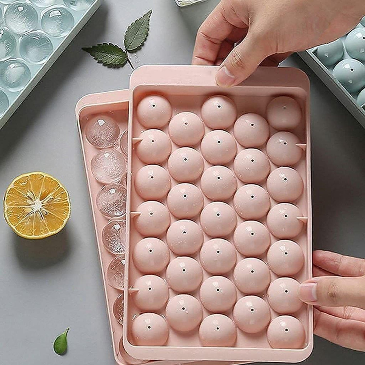 Plastic Ball Ice Cube Tray – Durable & Easy Release with Lid - Image 3