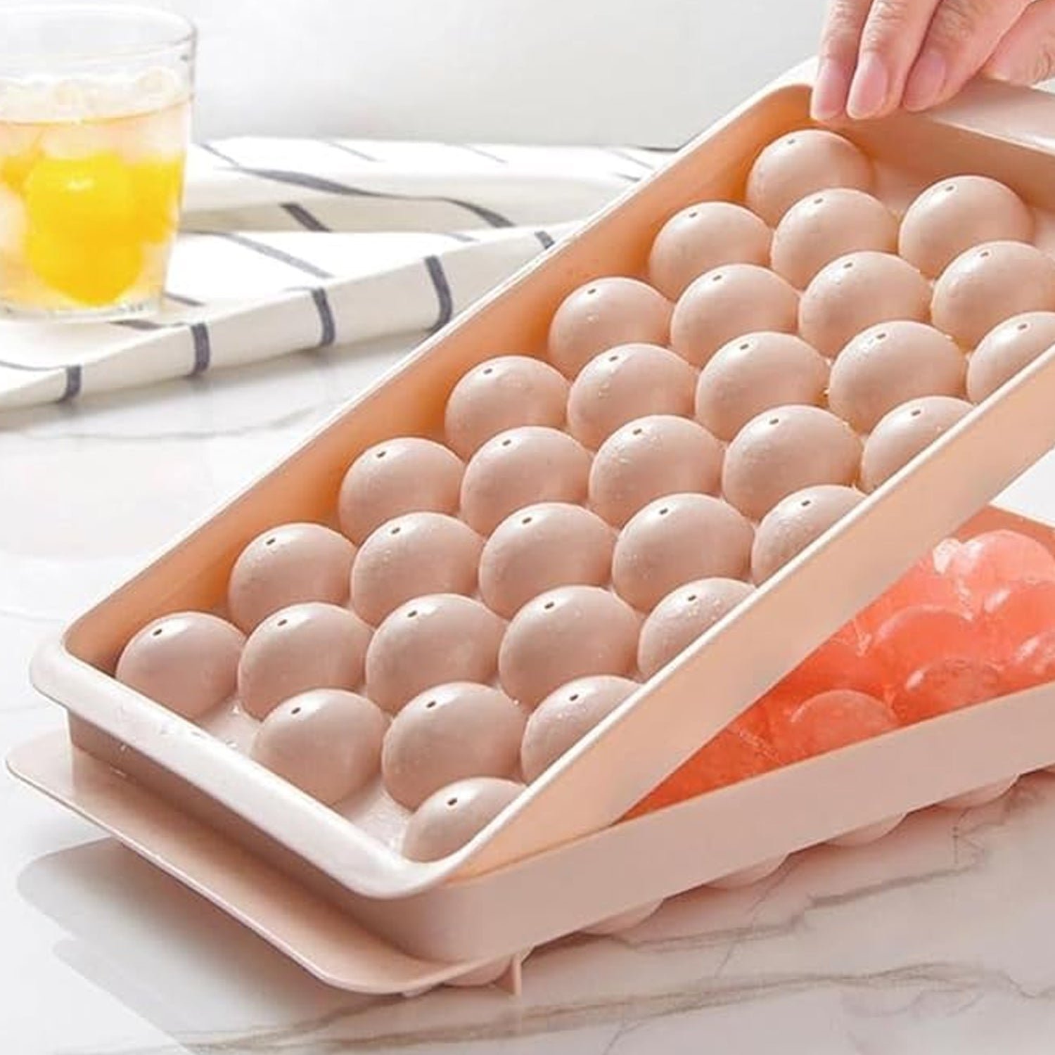 Plastic Ball Ice Cube Tray – Durable & Easy Release with Lid - Image 4