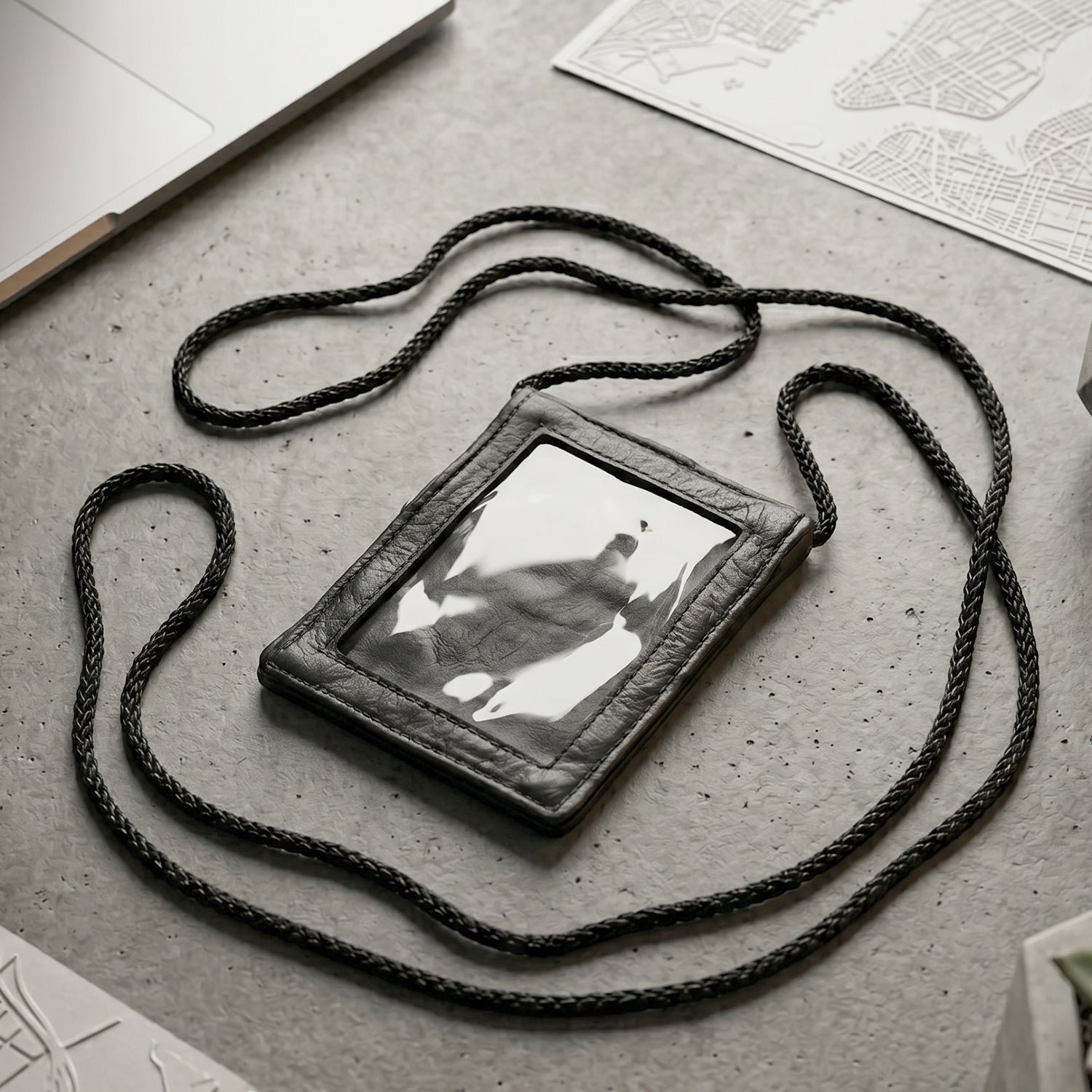 Leather Neck Wallet – Convenient ID & Card Holder with Lanyard - Image 3