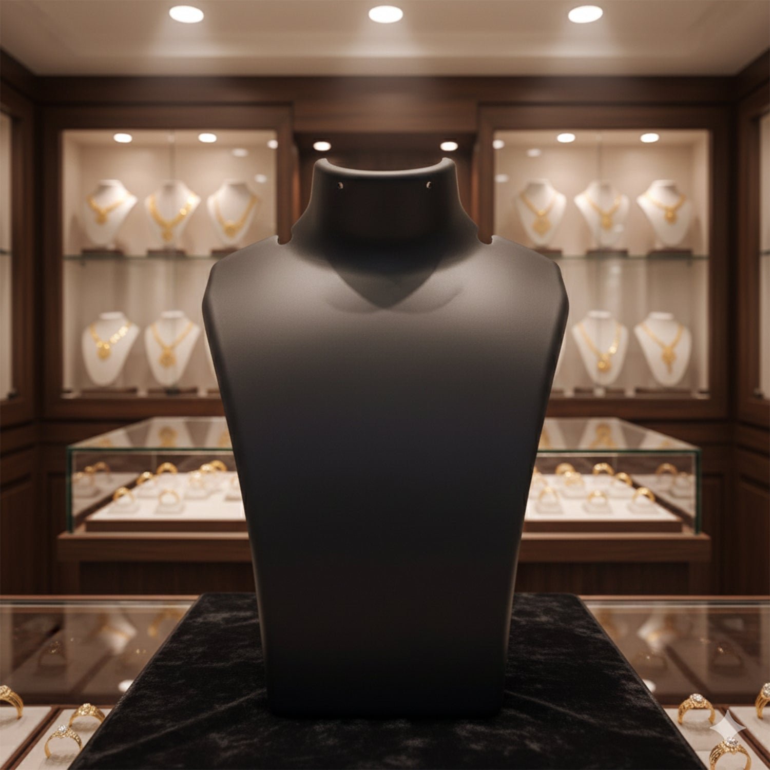 Necklace Display Stand – Premium Black Mannequin Bust 15x11 cm - Image 3