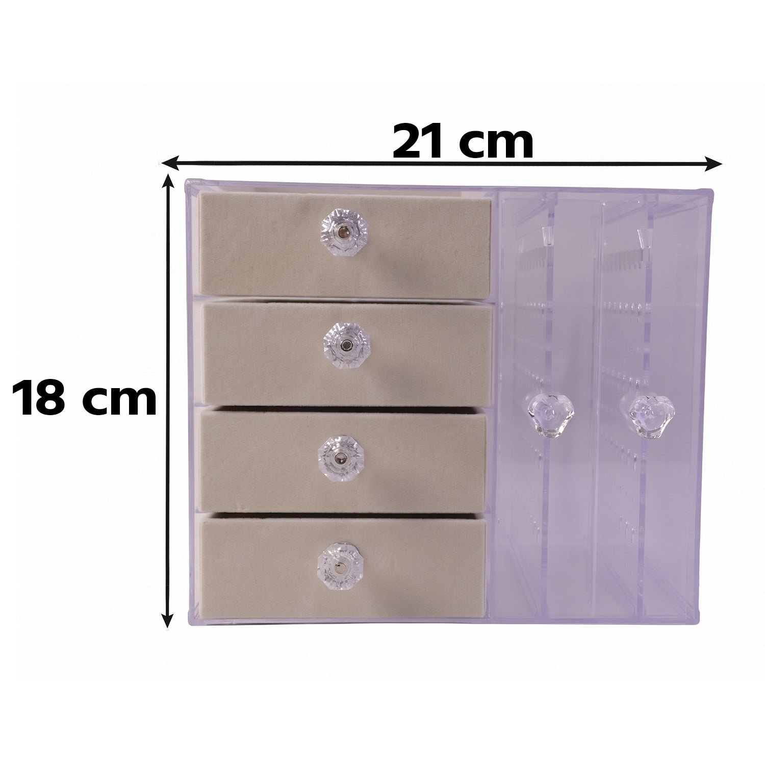 Acrylic Jewelry Organizer Box, Multi-Drawer Velvet Storage for Rings (1 Set) - Image 6