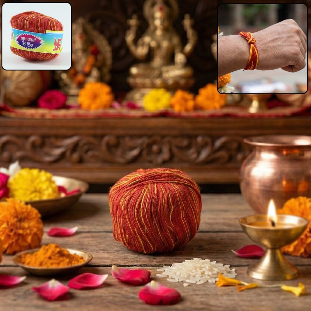 Pooja Kalawa Moli Sacred Cotton Thread – Traditional Puja Essential