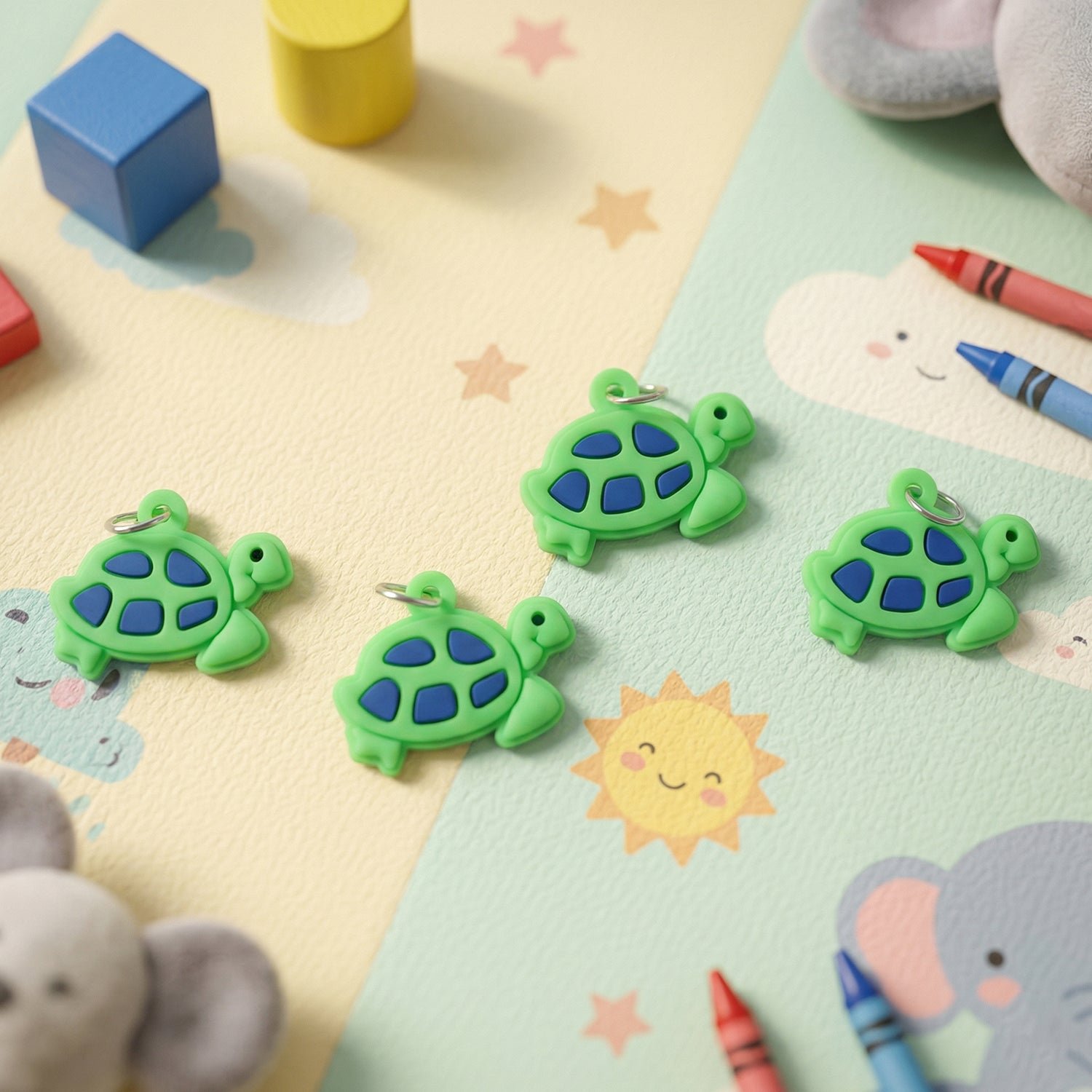 Turtle Keychain Set – Fun & Vibrant Animal Accessories - Image 3