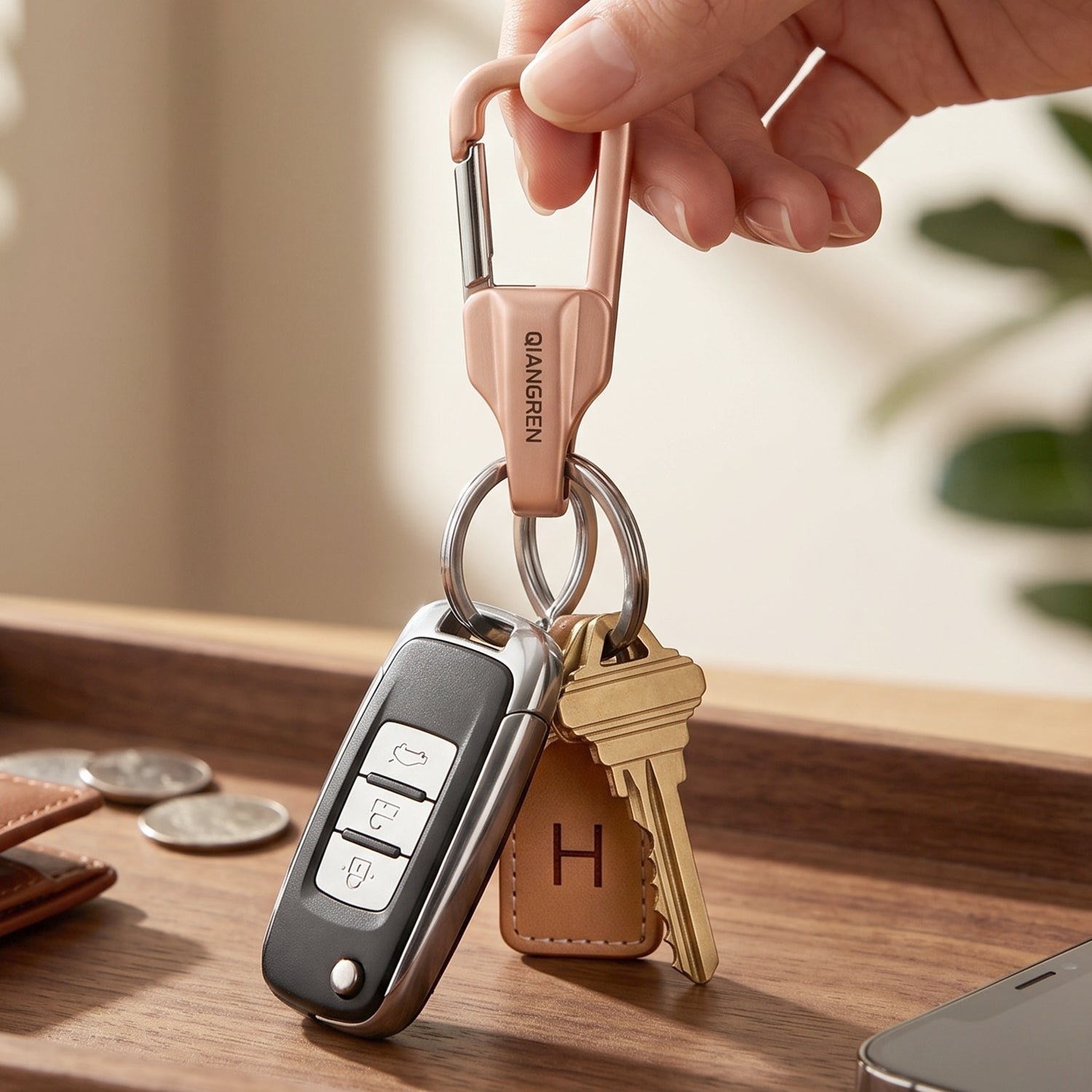 Heavy Duty Keychain Organizer – Durable Metal with Quick Release Hook - Image 3