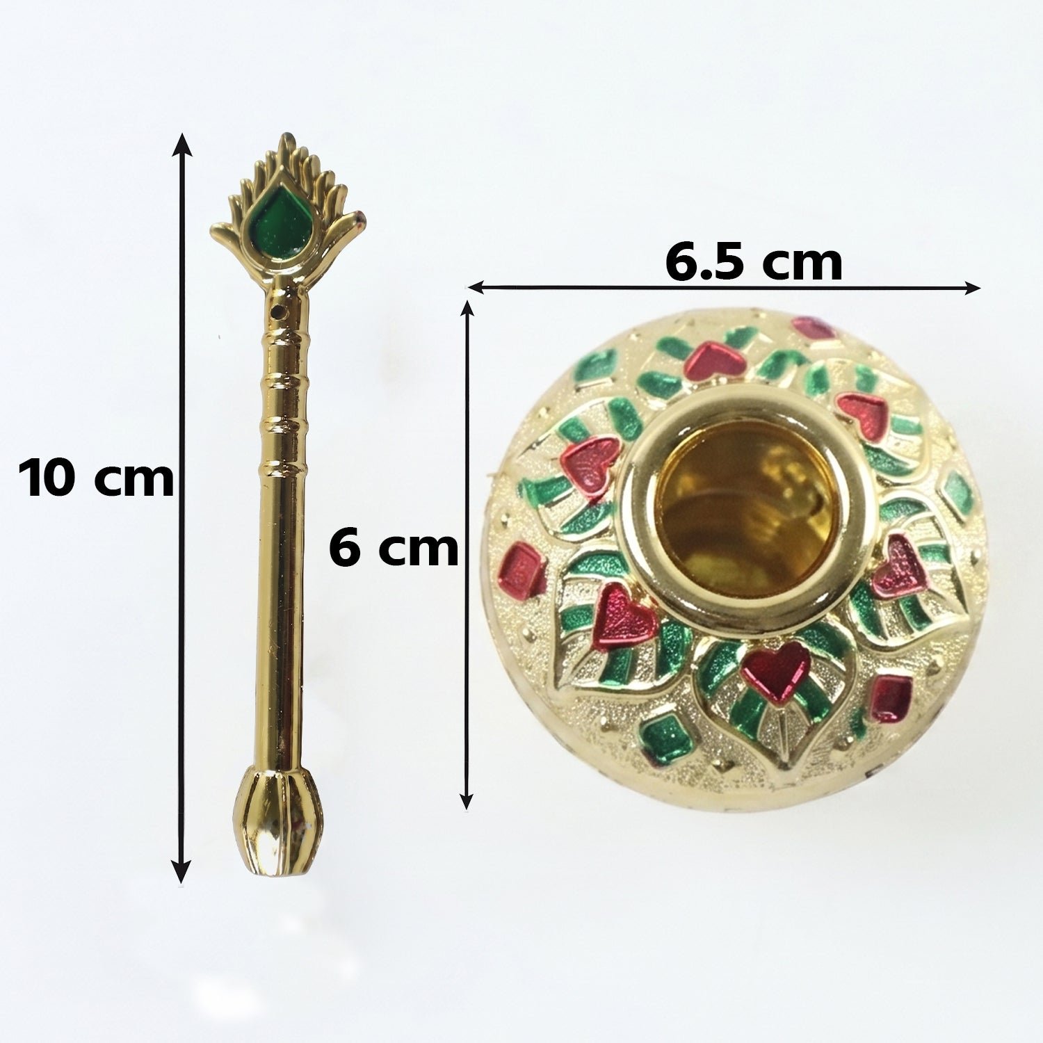 Laddu Gopal Makhan Matki with Spoon Set Decorative Pooja Pot (2 Pc Set) - Image 6