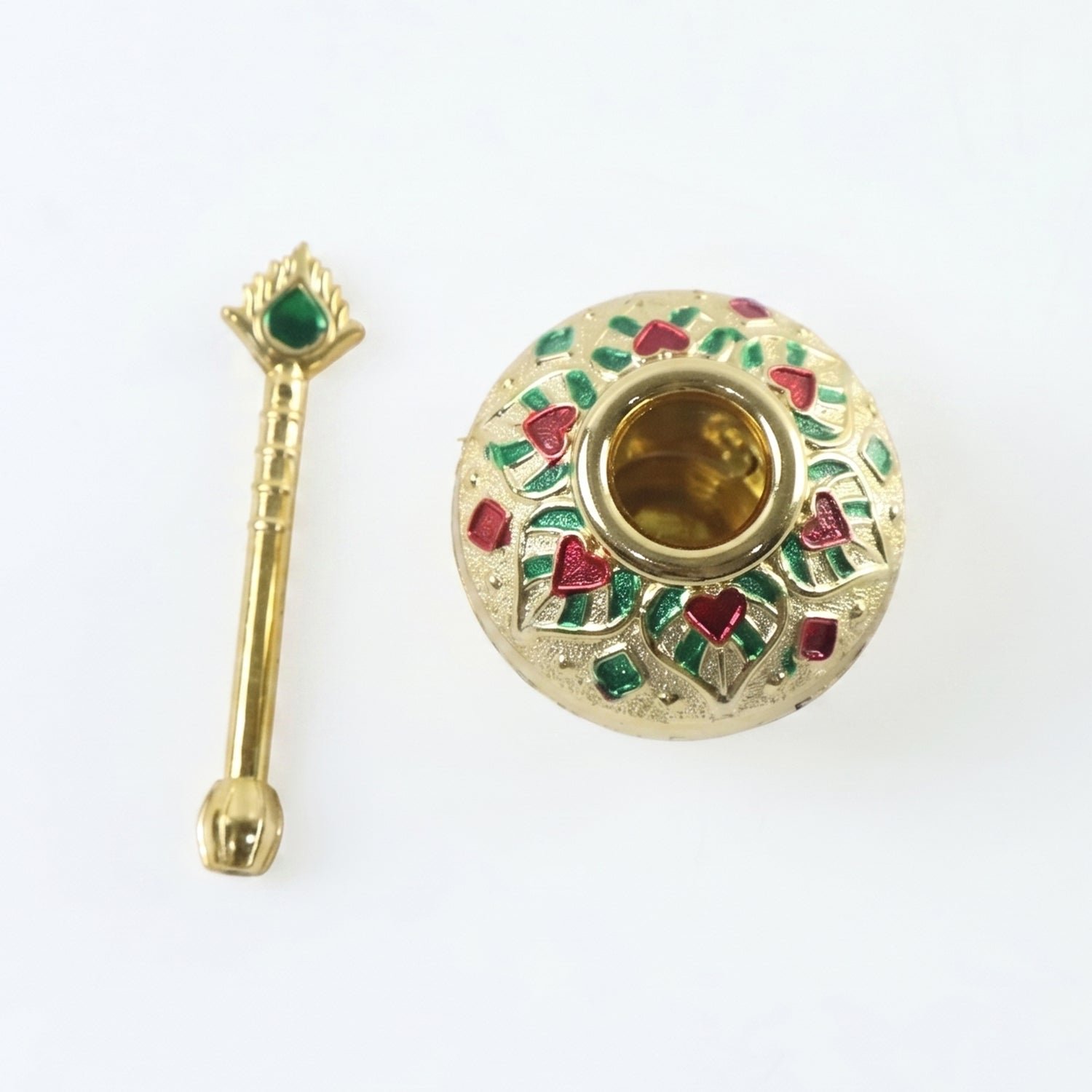 Laddu Gopal Makhan Matki with Spoon Set Decorative Pooja Pot (2 Pc Set) - Image 5