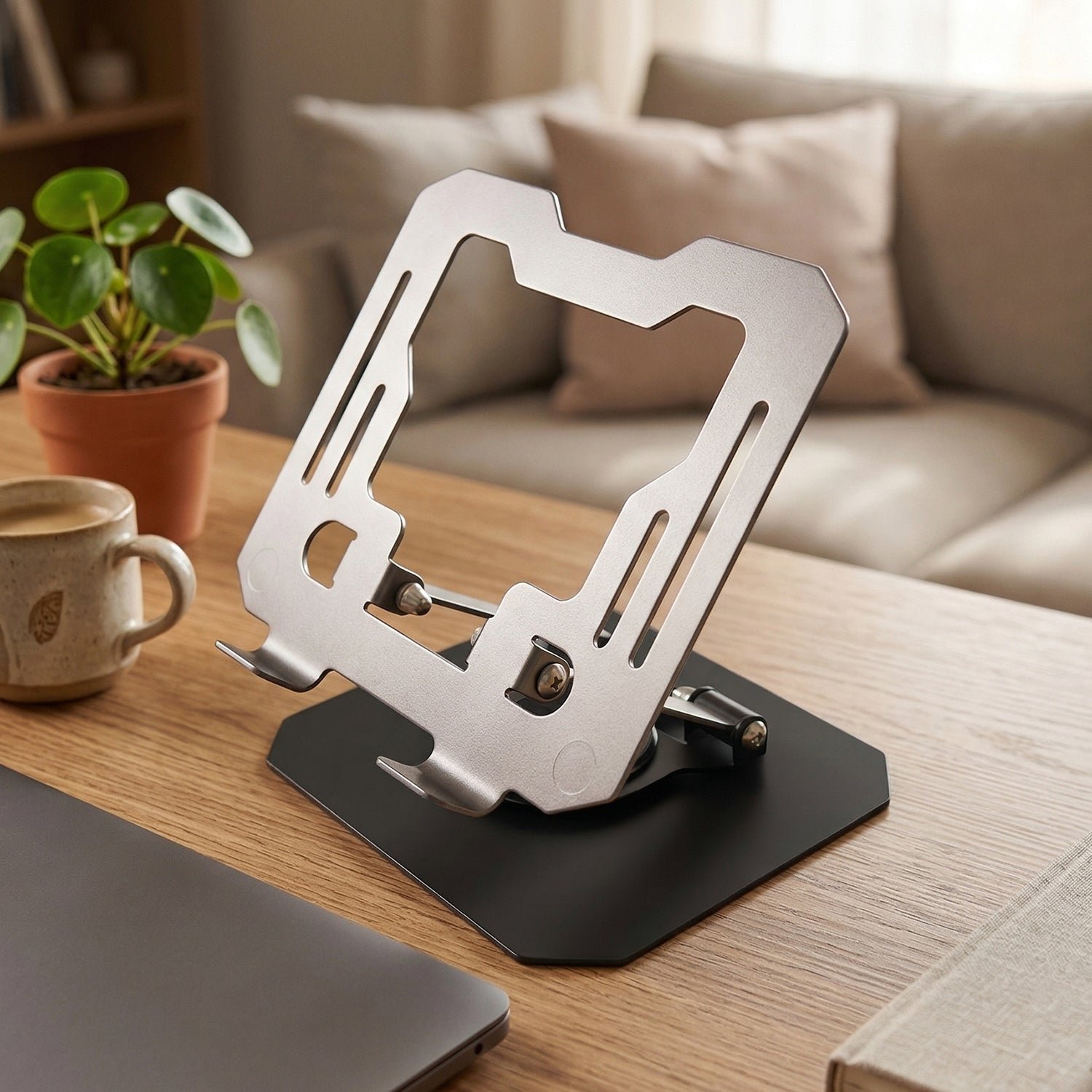 Premium Adjustable Foldable Metal Tablet Stand – 360° Rotating & Ergonomic - Image 5