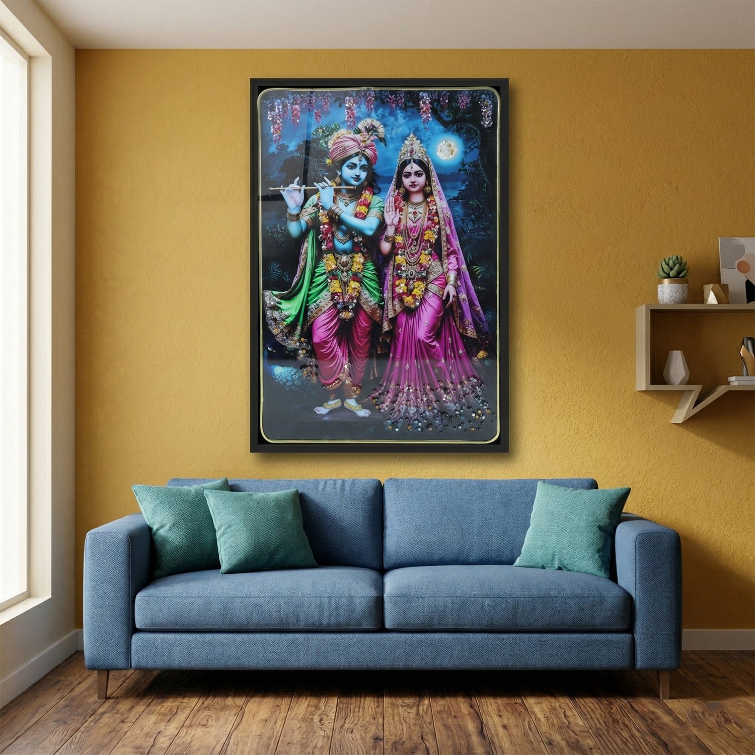 Radha Krishna Wall Frame – Divine Home Decor for Spiritual Spaces - Image 3