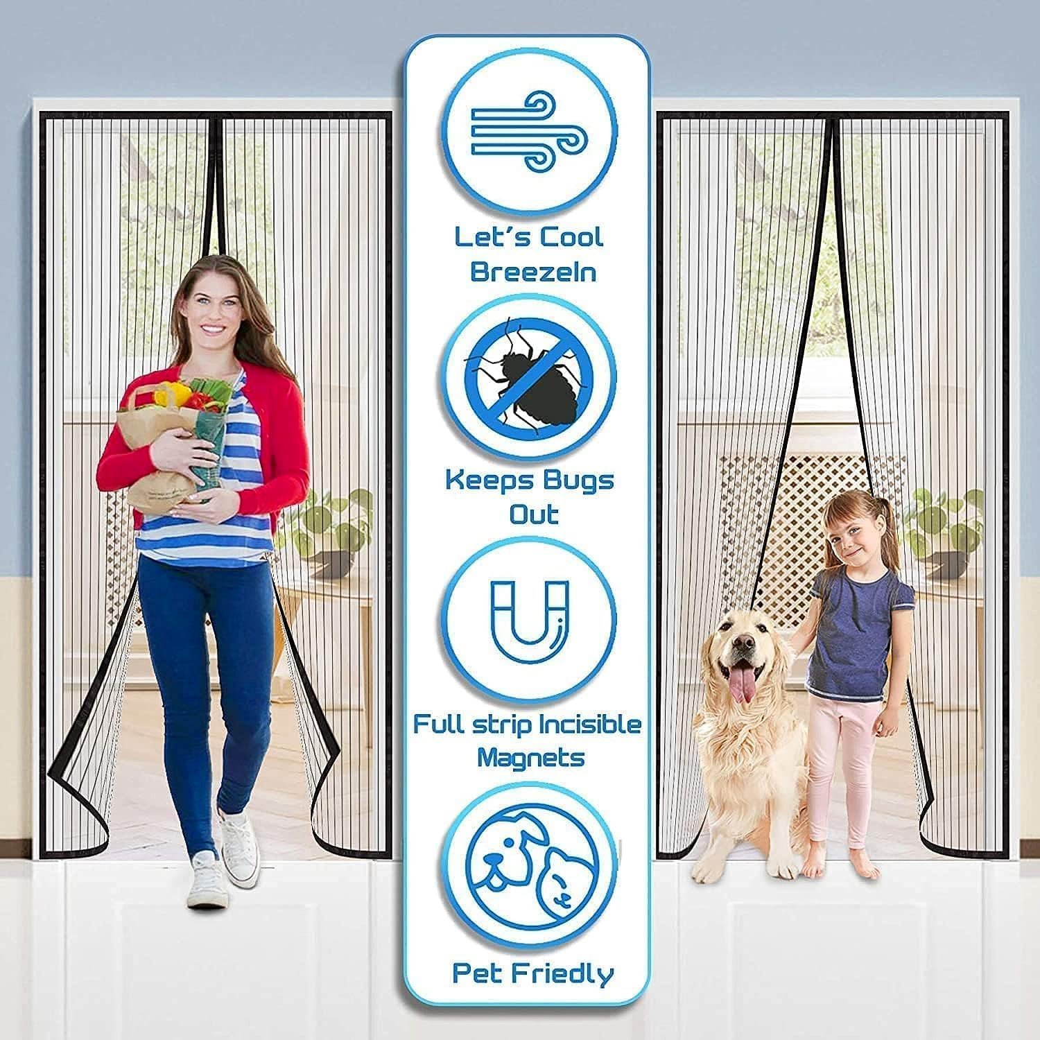 Magic Mesh Screen Door – Hands-Free Bug & Insect Protection - Image 3
