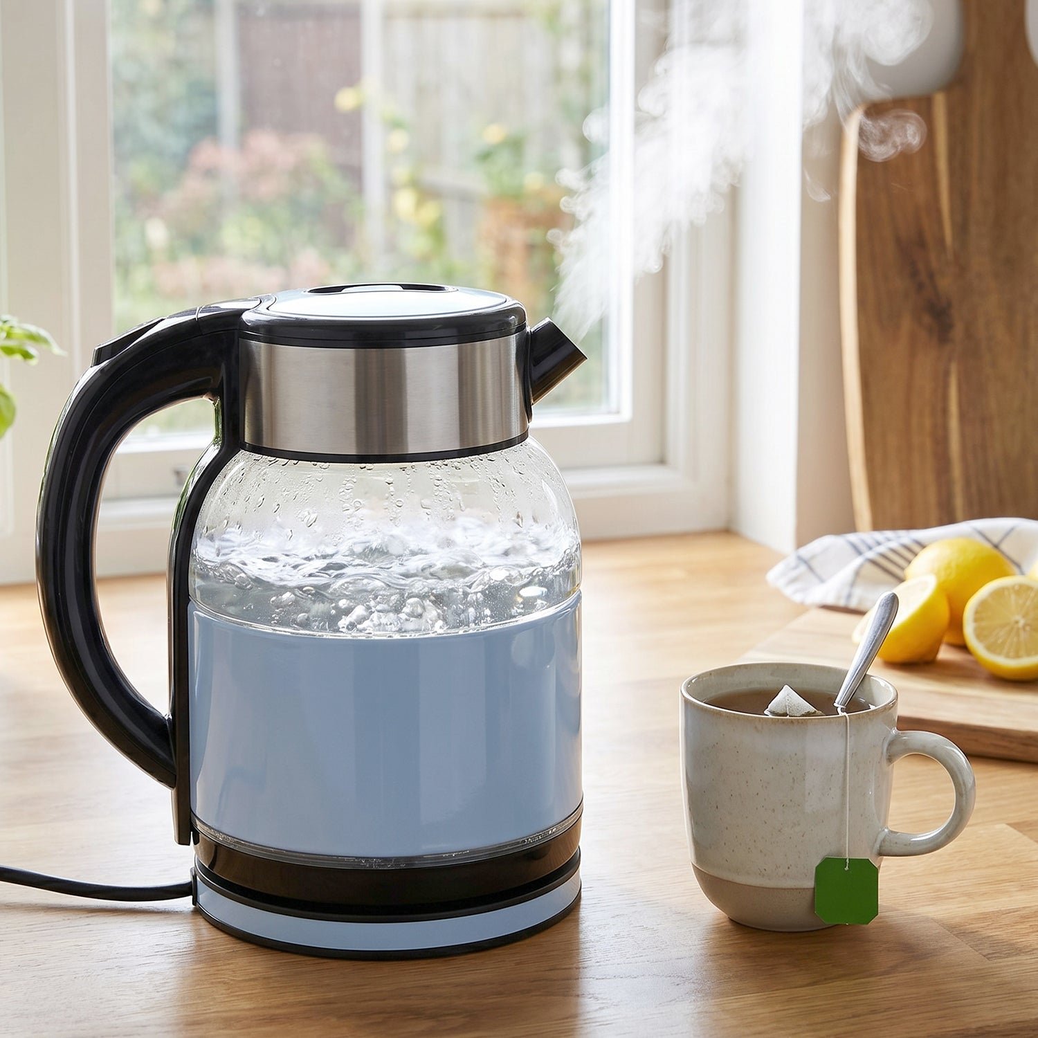 Suta Electric Glass Kettle 2 Litre Stainless Steel Hot Water Boiler for Tea (1 Pc) - Image 3