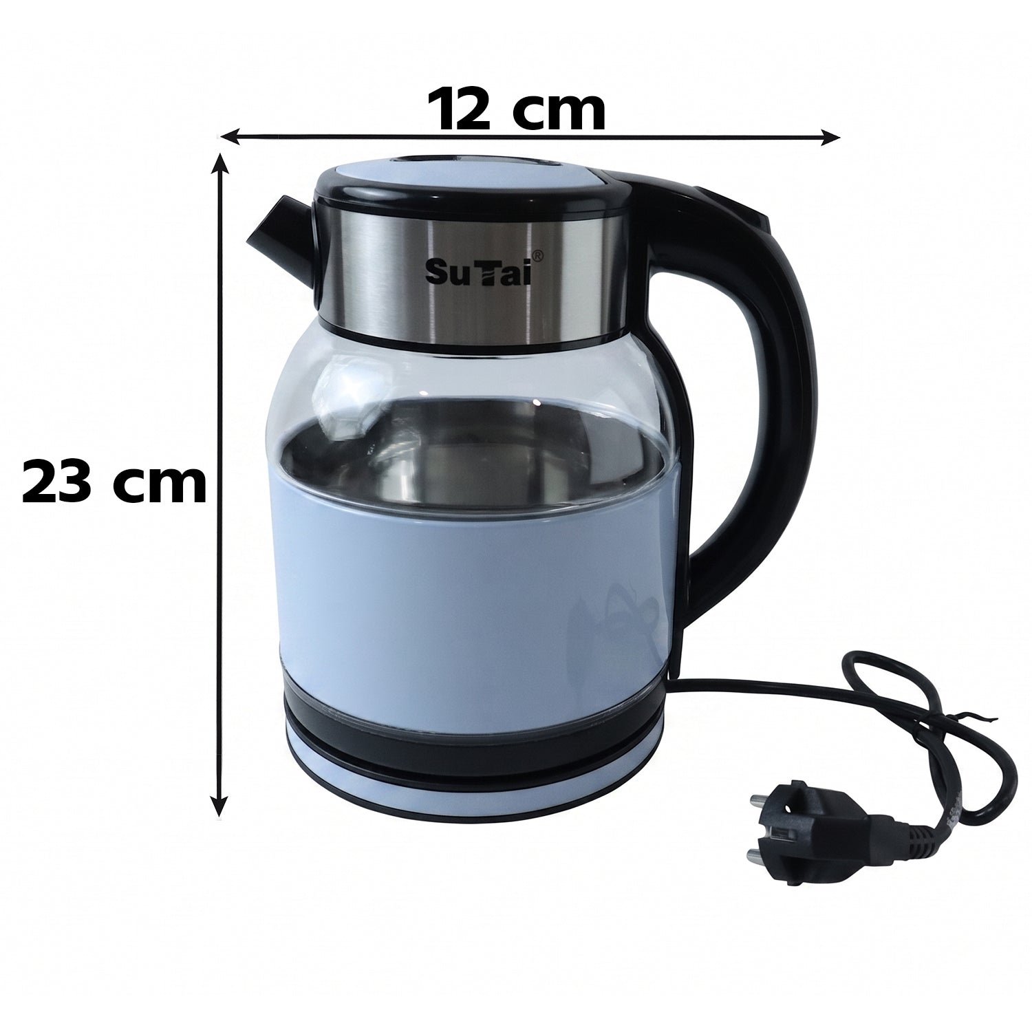 Suta Electric Glass Kettle 2 Litre Stainless Steel Hot Water Boiler for Tea (1 Pc) - Image 6