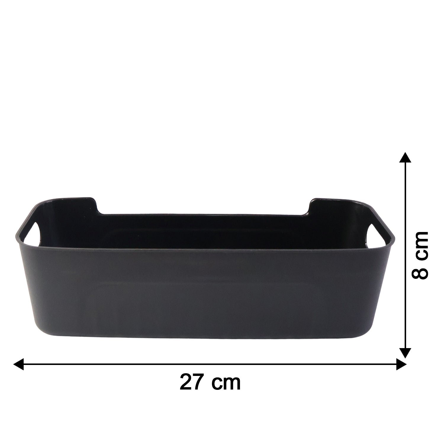 Black Plastic Storage Basket Tray – 4-Piece Stackable Organizer - Image 4