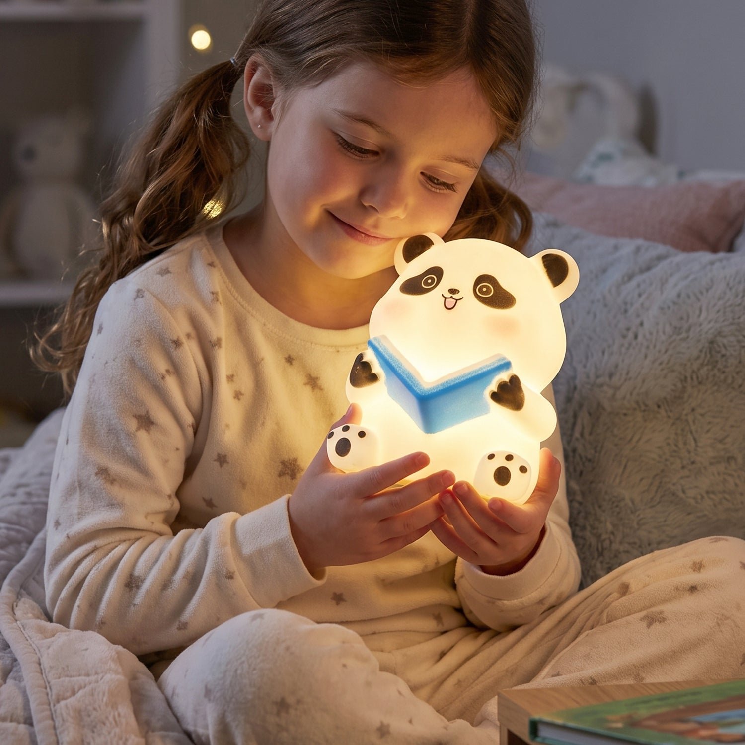 Panda Reading LED Night Light, Cute Silicone Bedside Lamp for Kids (1 Pc) - Image 4