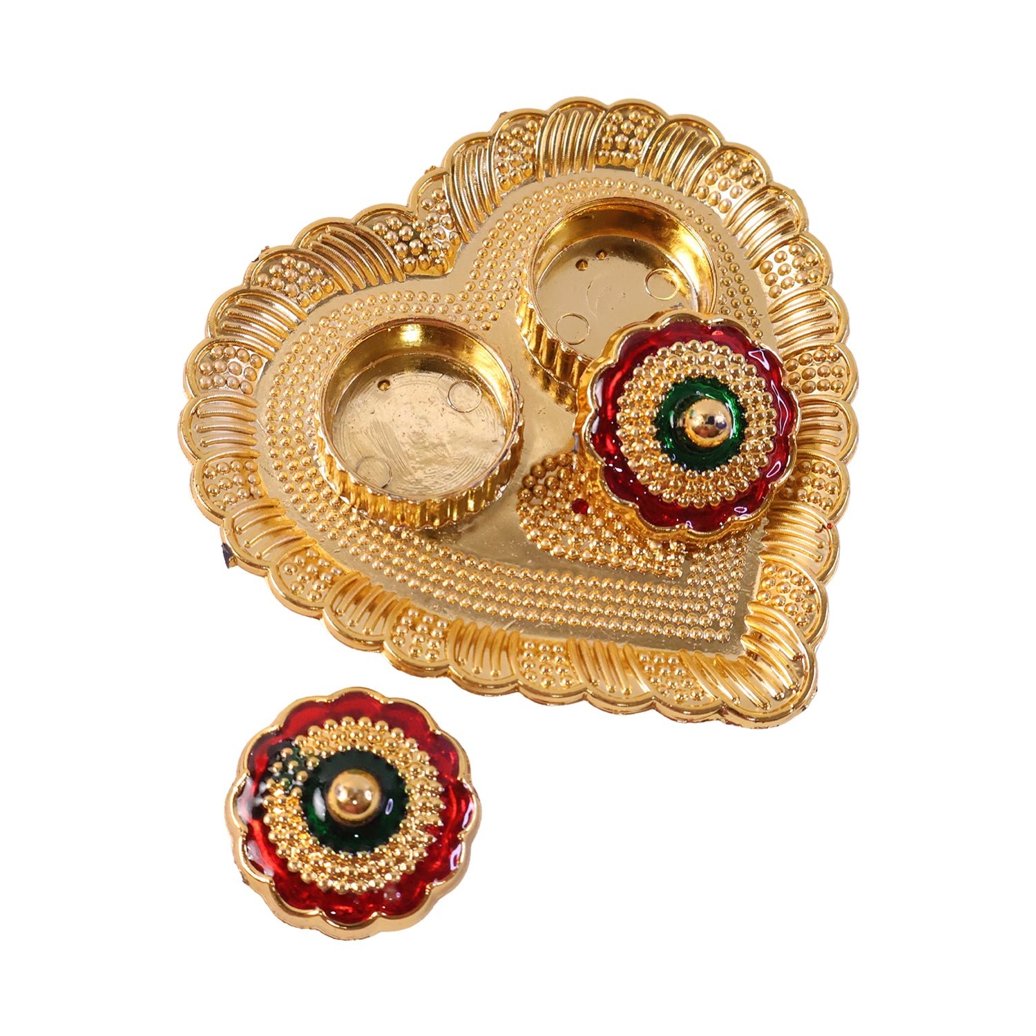Heart Shape Kumkum Holder – Elegant Pooja Accessory for Festivals - Image 5