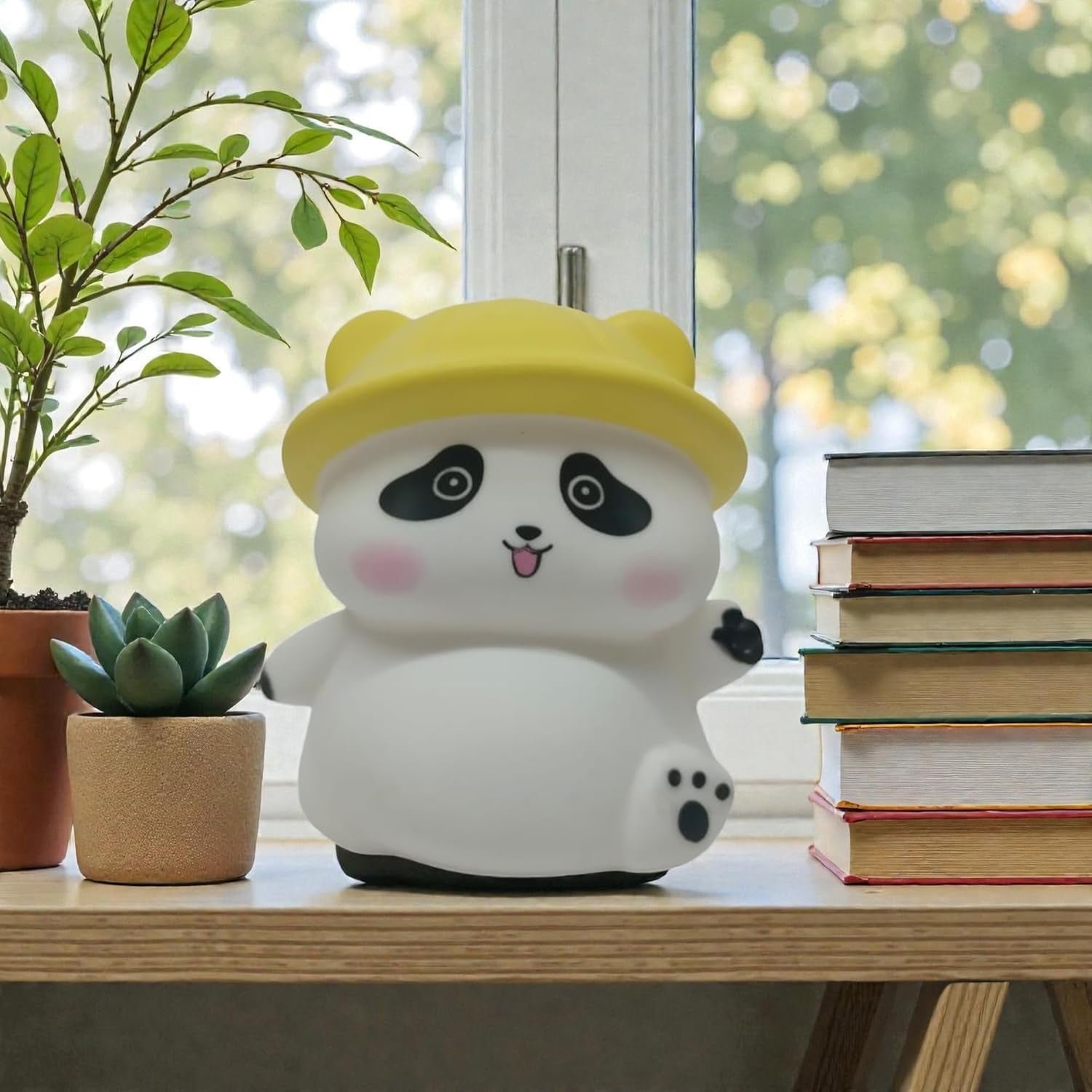 Panda with Hat LED Night Light, Cute Silicone Bedside Lamp for Kids (1 Pc) - Image 3