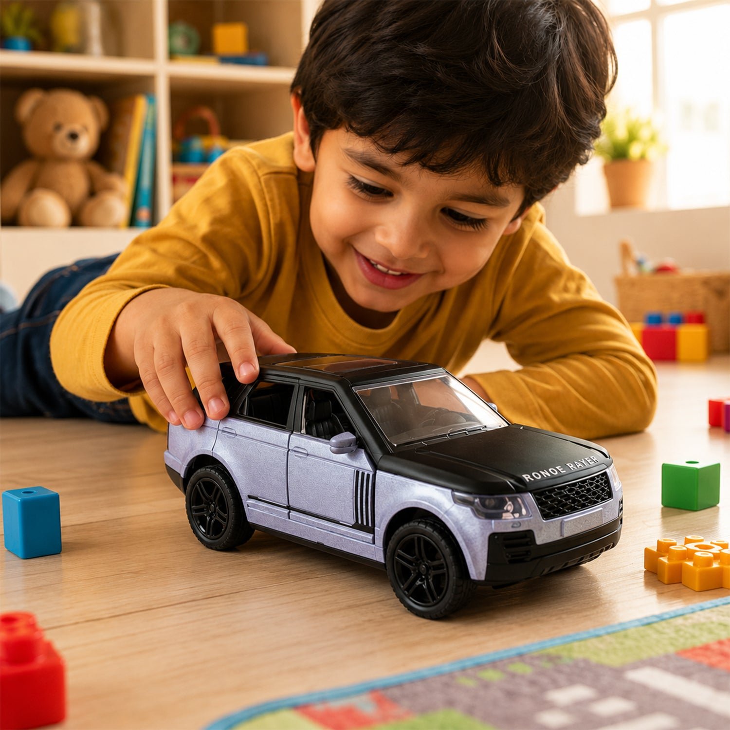 Light and Sound Metal Pull Back Car Toy, Die Cast SUV Model for Kids (1 Pc) - Image 3