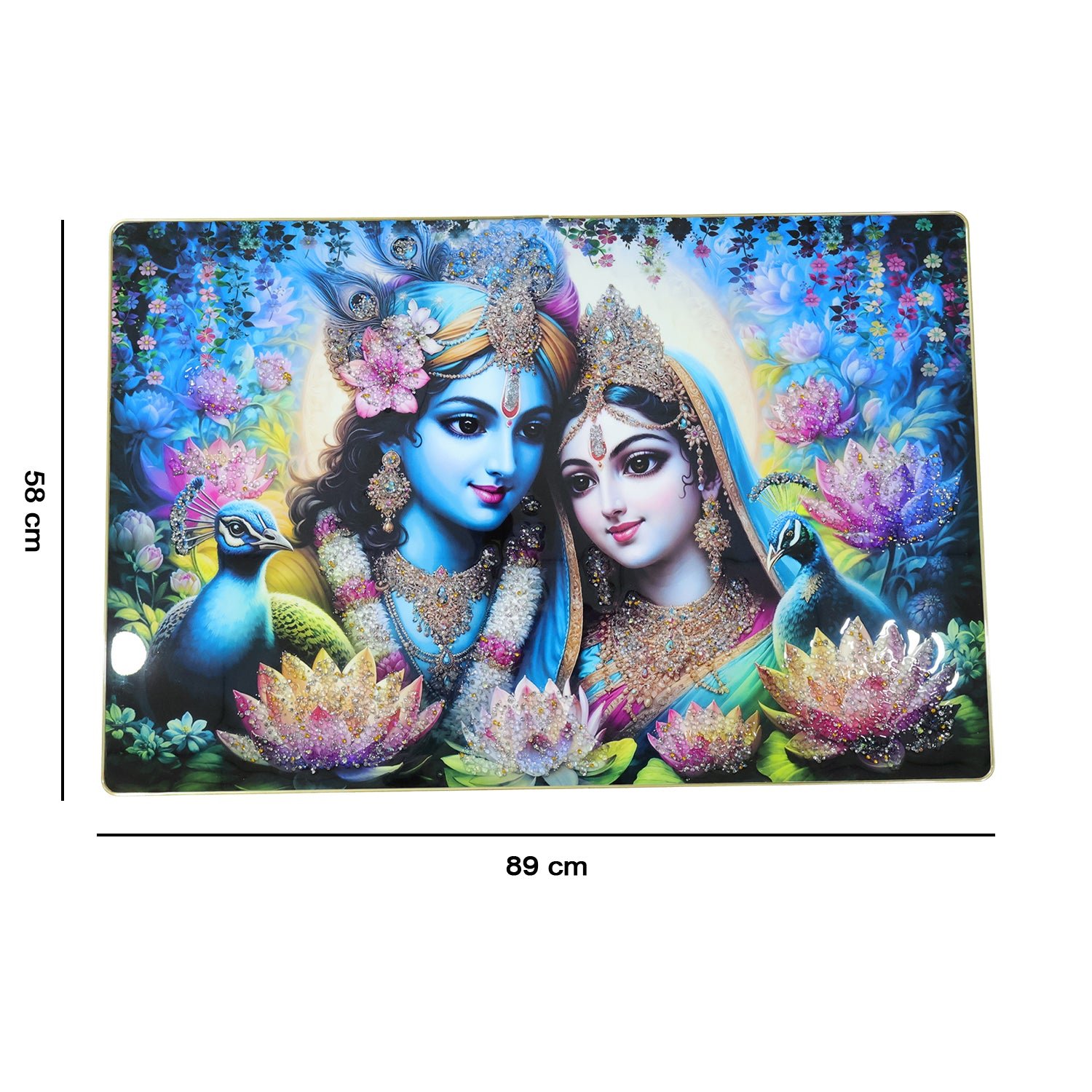 Radha Krishna Wall Frame – Vibrant Spiritual Artwork for Home - Image 6
