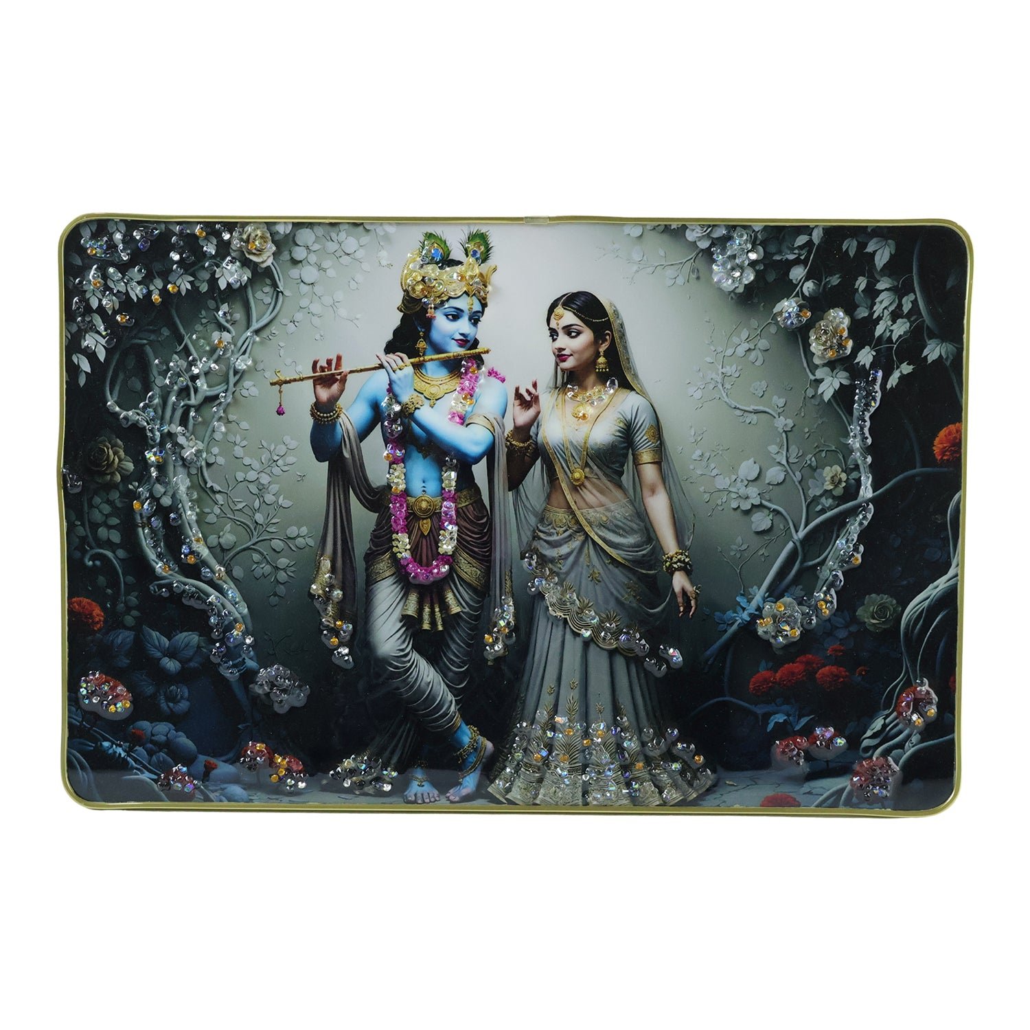 Radha Krishna Wall Frame – Elegant Spiritual Home Decor - Image 4