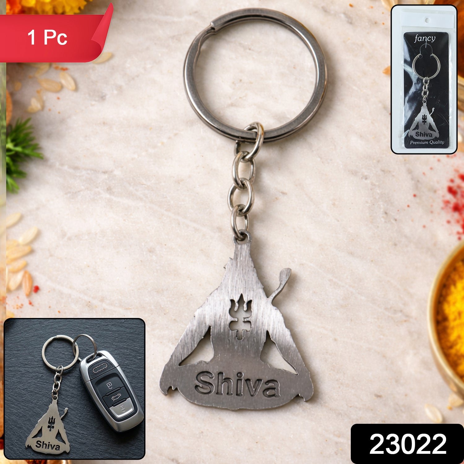 Lord Shiva Trishul Keychain – Durable Spiritual Accessory - Image 2