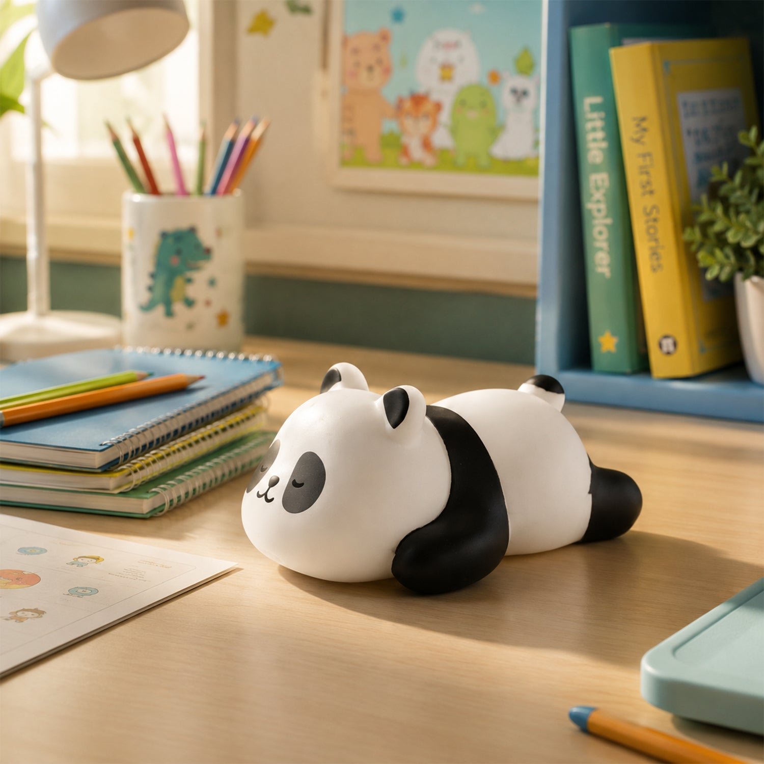Sleeping Panda LED Night Light, Cute Silicone Bedside Lamp for Kids (1 Pc) - Image 3