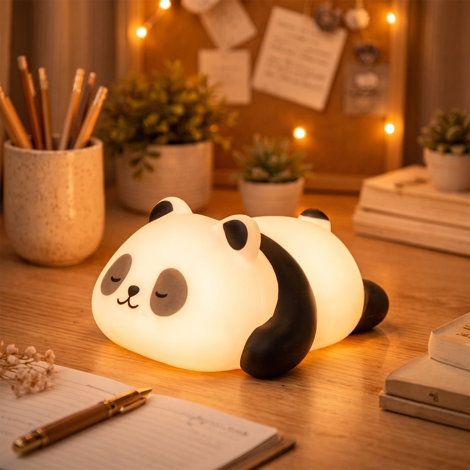 Sleeping Panda LED Night Light, Cute Silicone Bedside Lamp for Kids (1 Pc) - Image 4