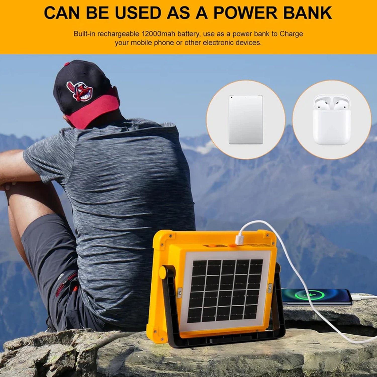 High Power Solar LED Flood Light – Rechargeable Outdoor Security - Image 5