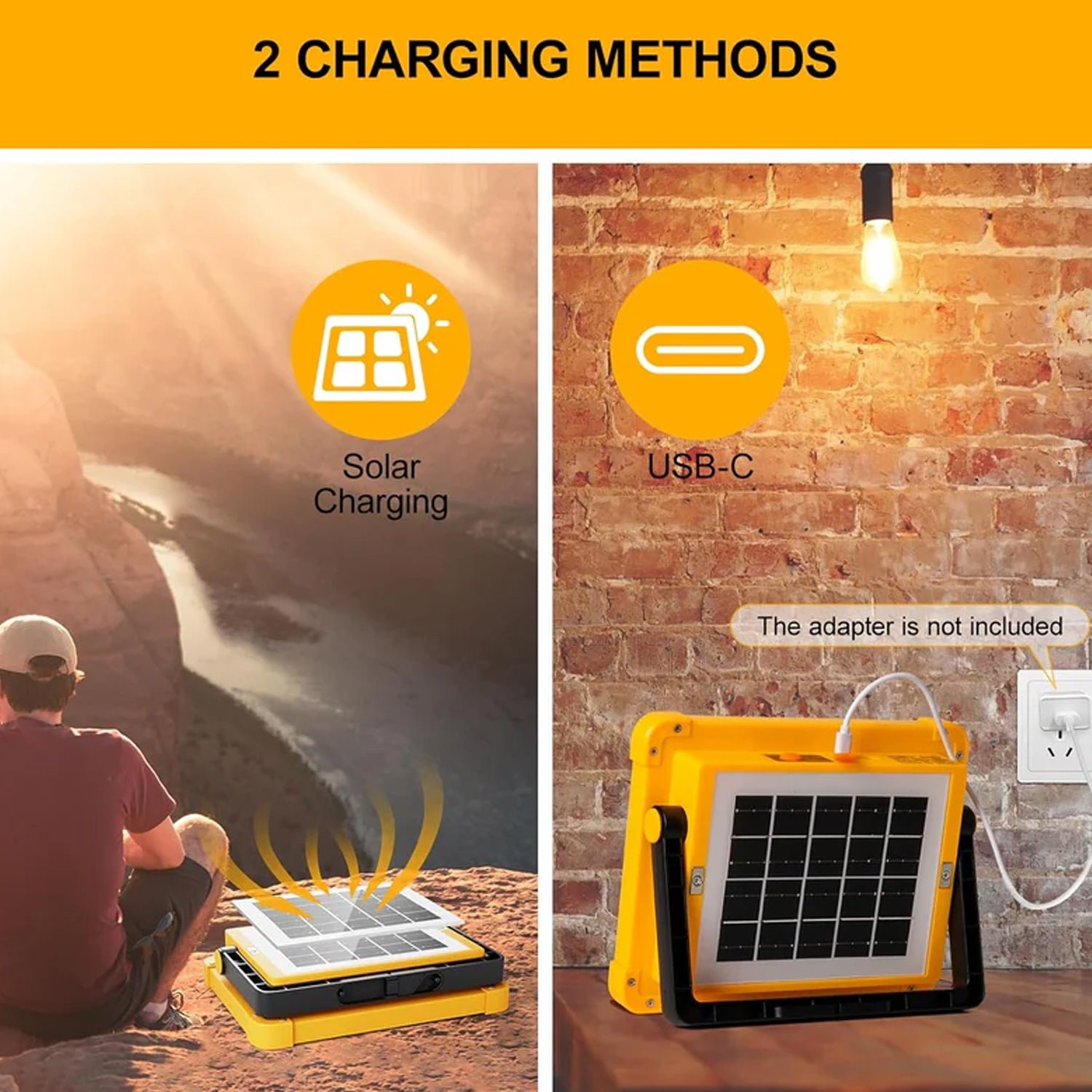 High Power Solar LED Flood Light – Rechargeable Outdoor Security - Image 3