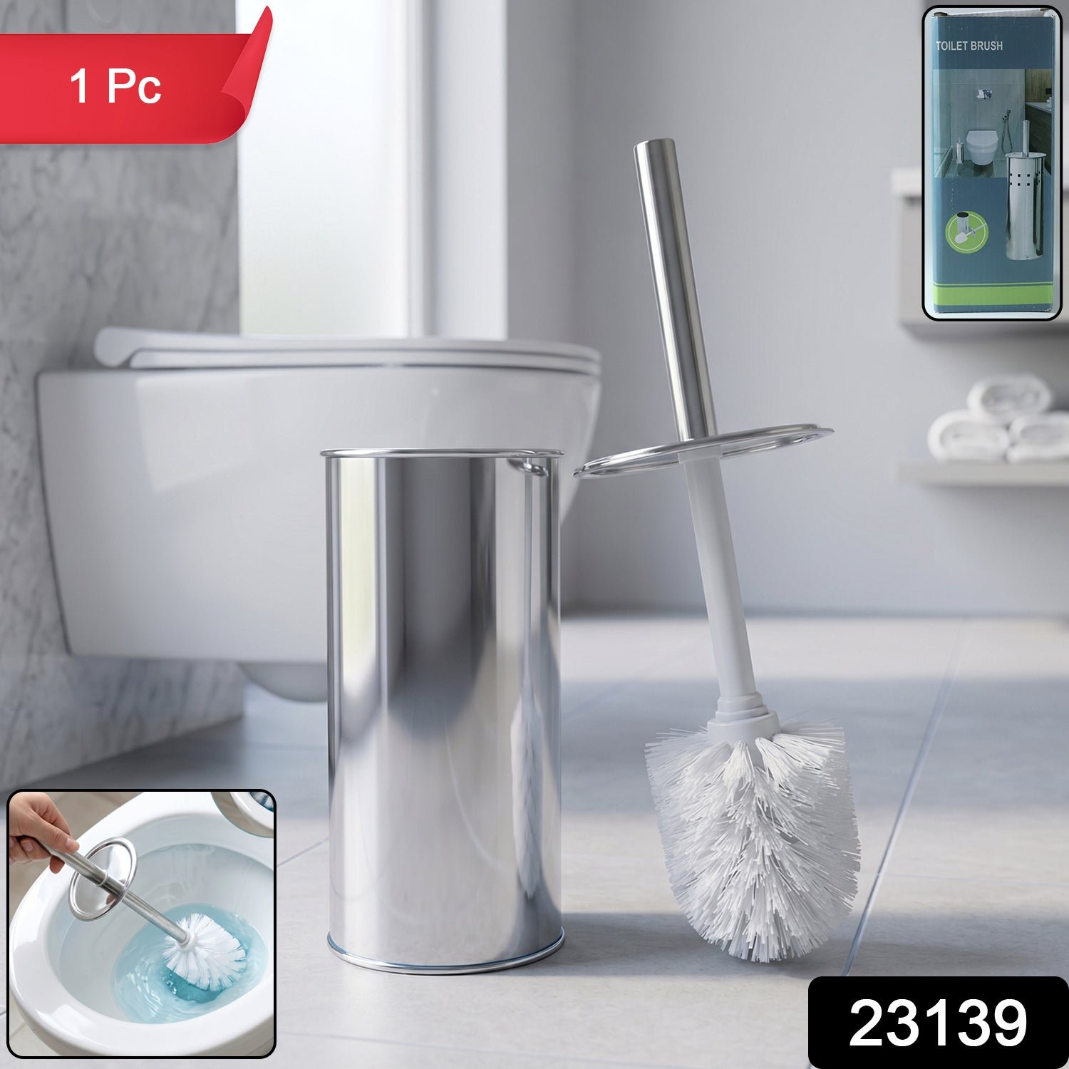 Toilet Cleaning Brush – Durable with Long Handle and Holder - Image 2
