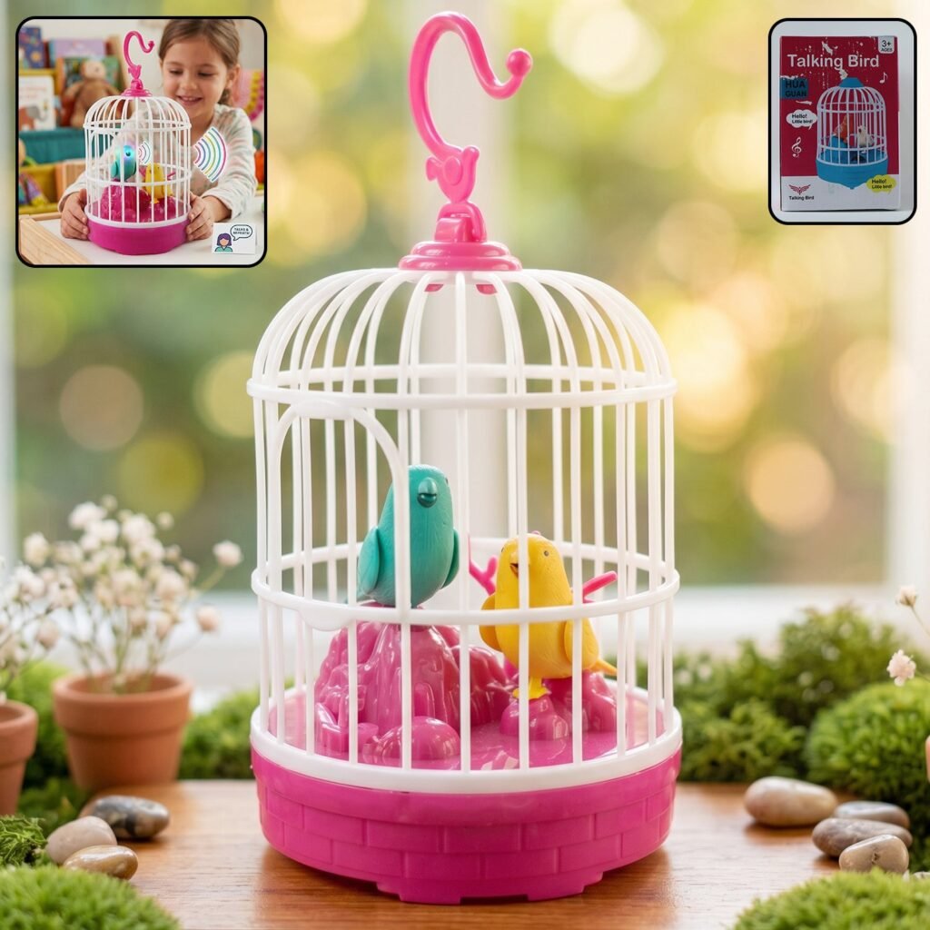 Kids Talking Bird Cage Toy – Interactive Sound & Repeats Fun