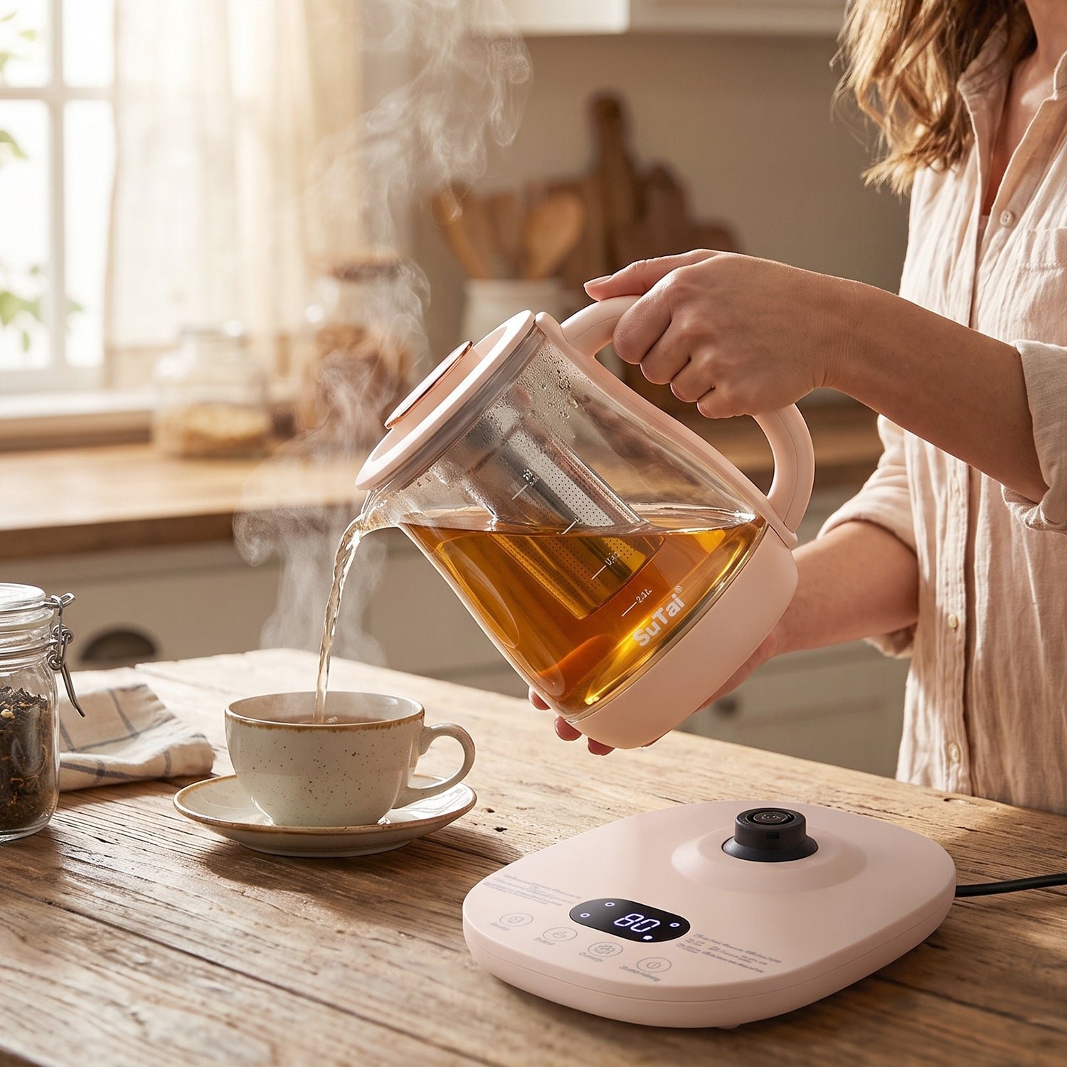Suta Electric Glass Kettle 2.3L Tea Maker with Infuser and Temperature Control (1 Pc) - Image 3