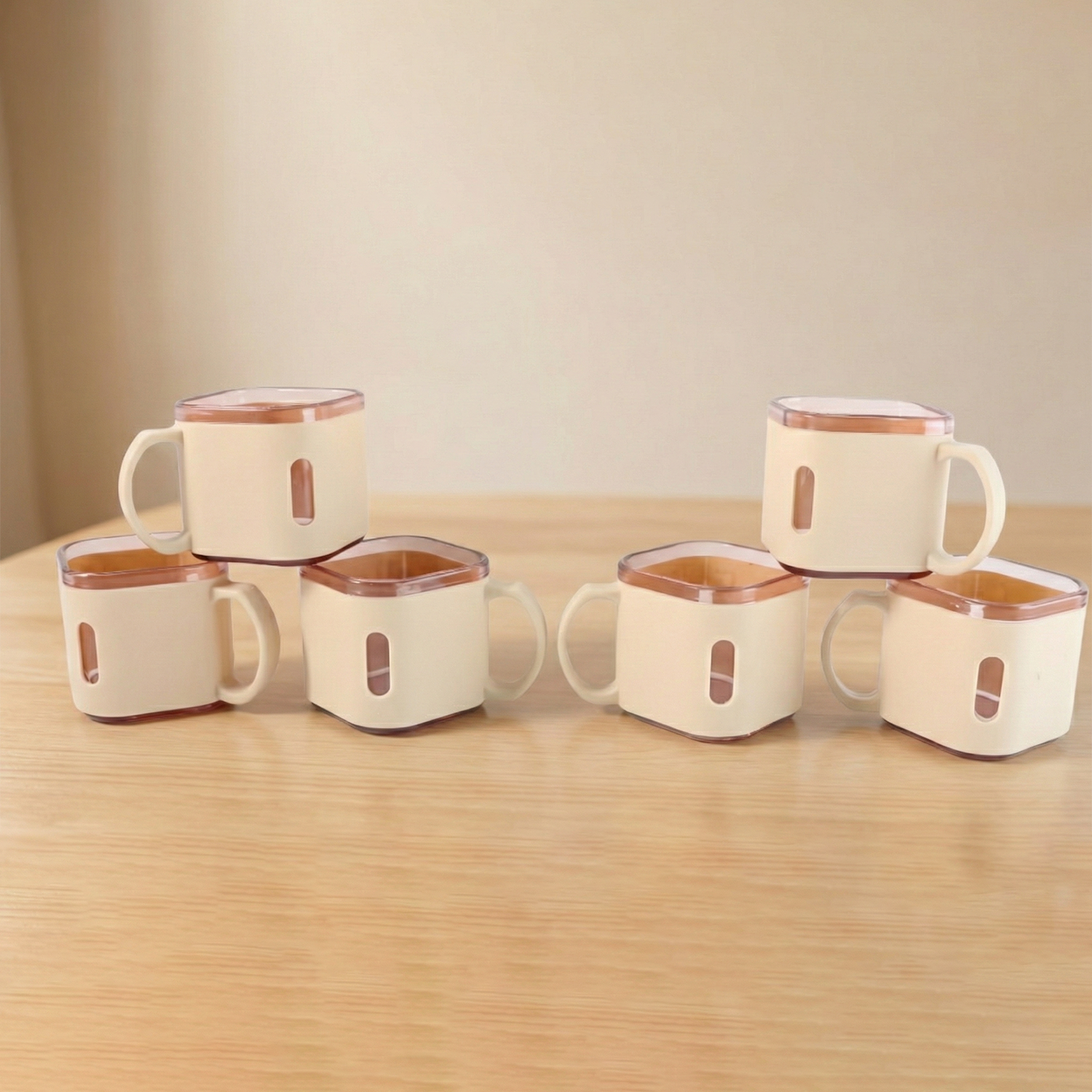 Square Tea Cup Set – Premium 6-Piece Lightweight 150ml - Image 3