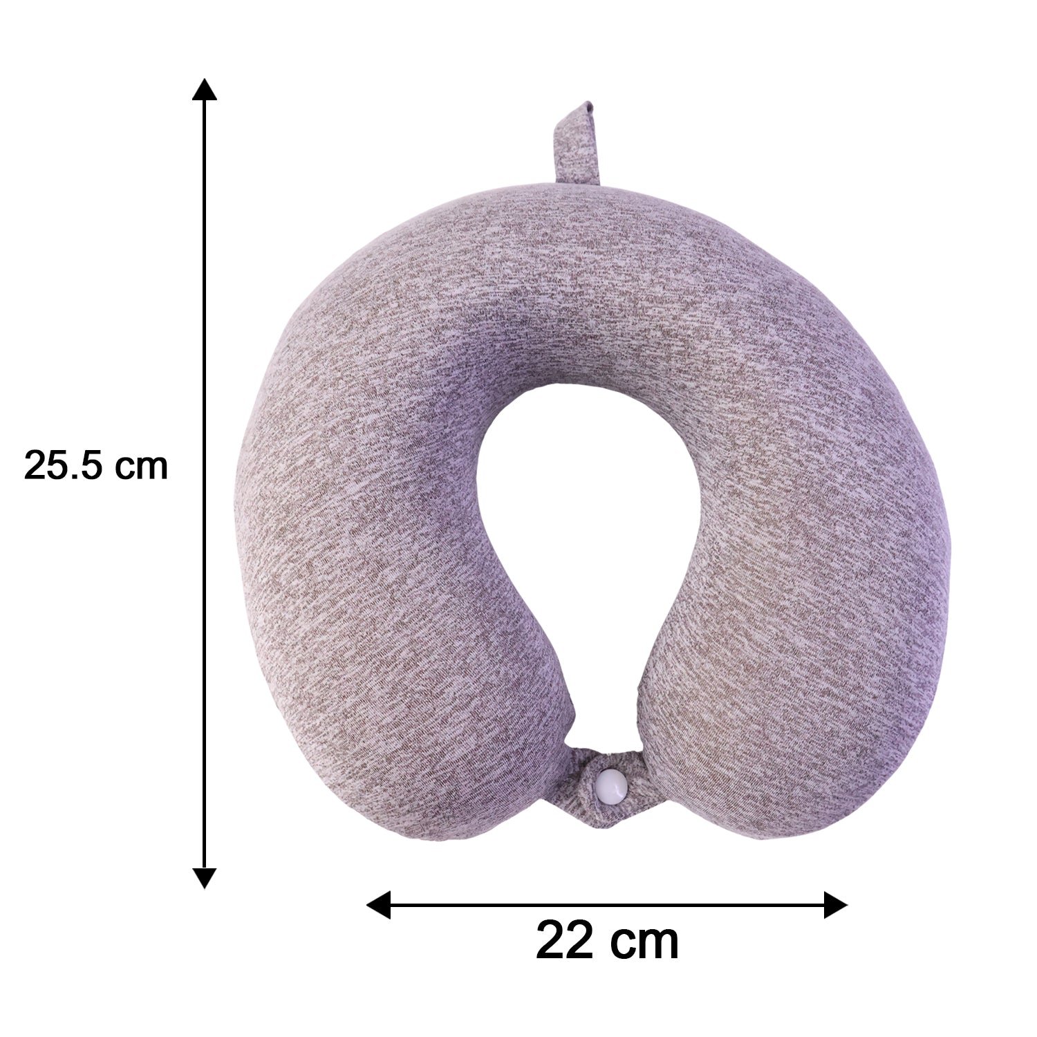 U Shaped Soft Travel Neck Pillow Grey Melange Head Neck Support (1 Pc) - Image 6