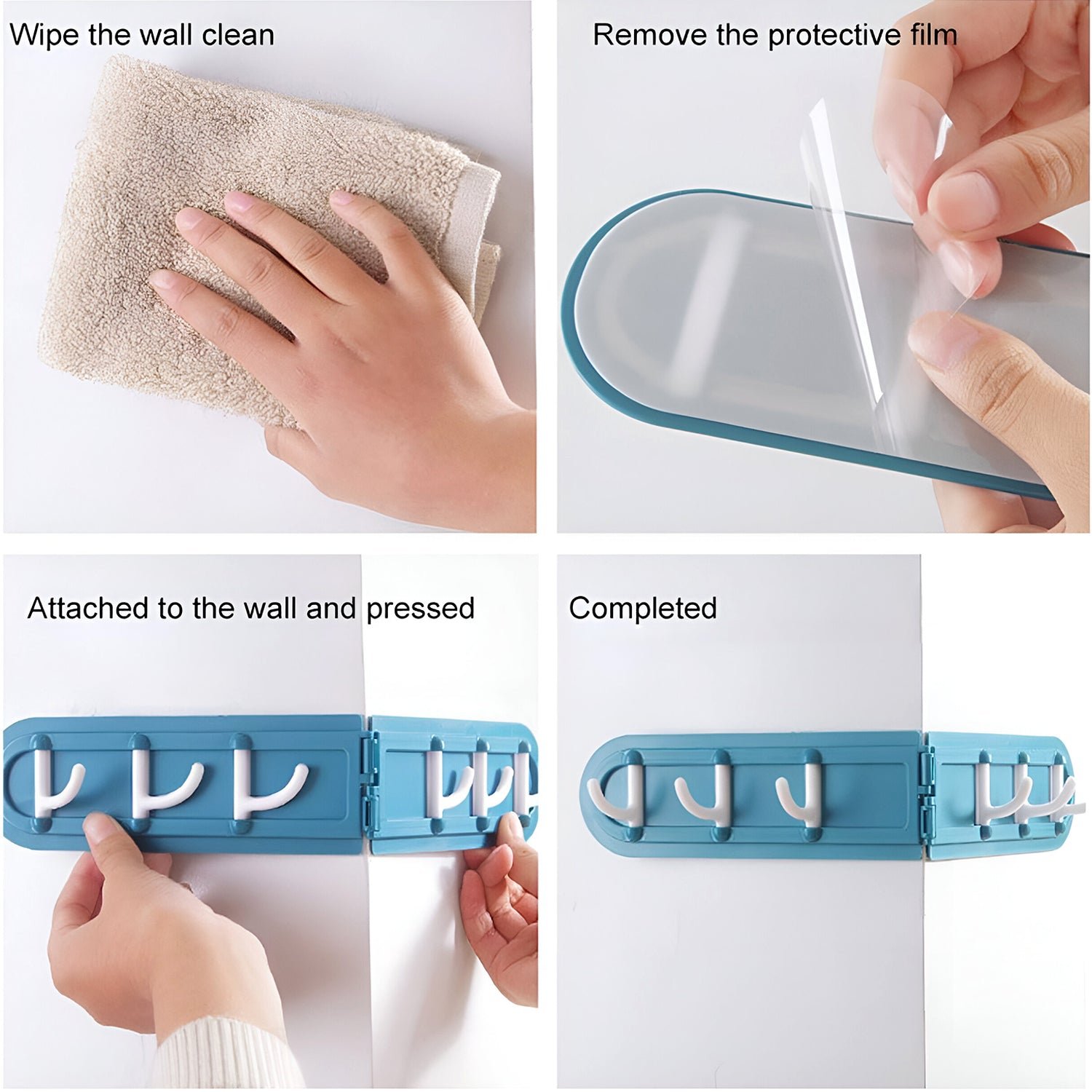Foldable Rotating Wall-Mounted Hook Rack – Space-Saving Organizer - Image 4