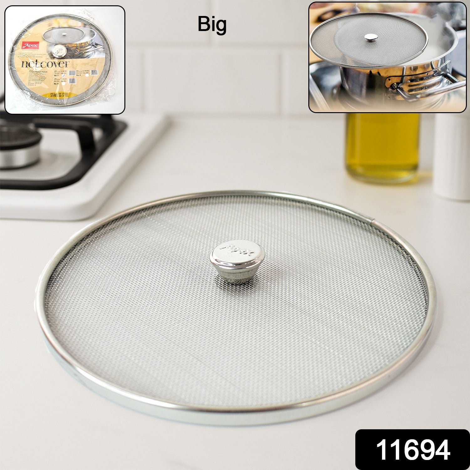 Large Stainless Steel Mesh Net Cover – Durable Oil Splatter Guard - Image 2